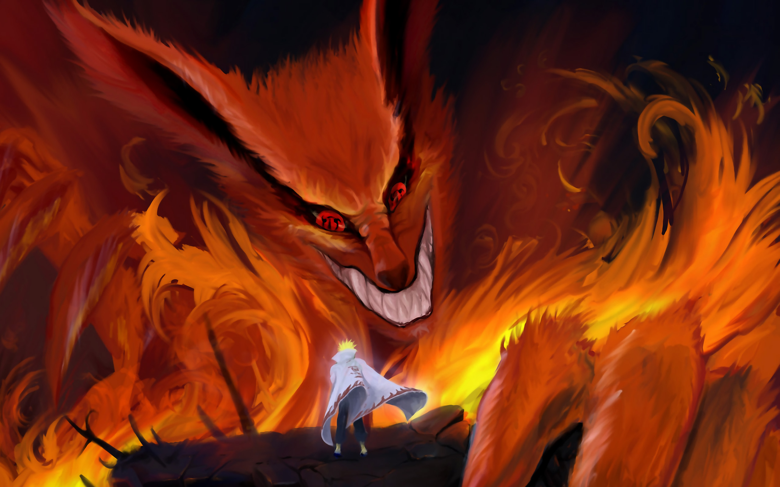 Minato Namikaze Kurama Naruto Nine Tails Naruto Naruto 2560x1600