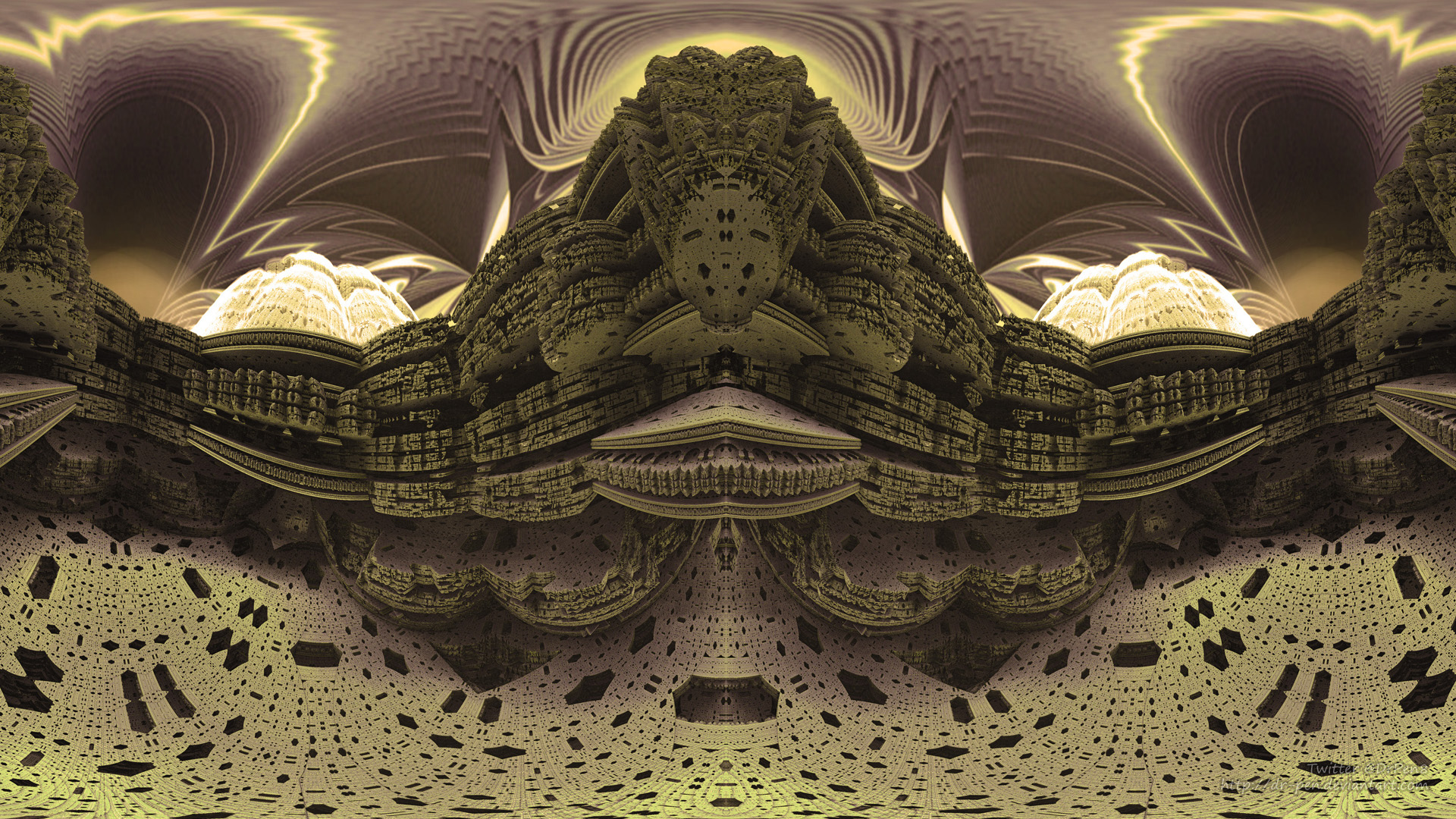 3D Abstract Artistic Digital Art Fractal Mandelbulb 3D Surreal Brown Sepia Symmetry CGi 1920x1080