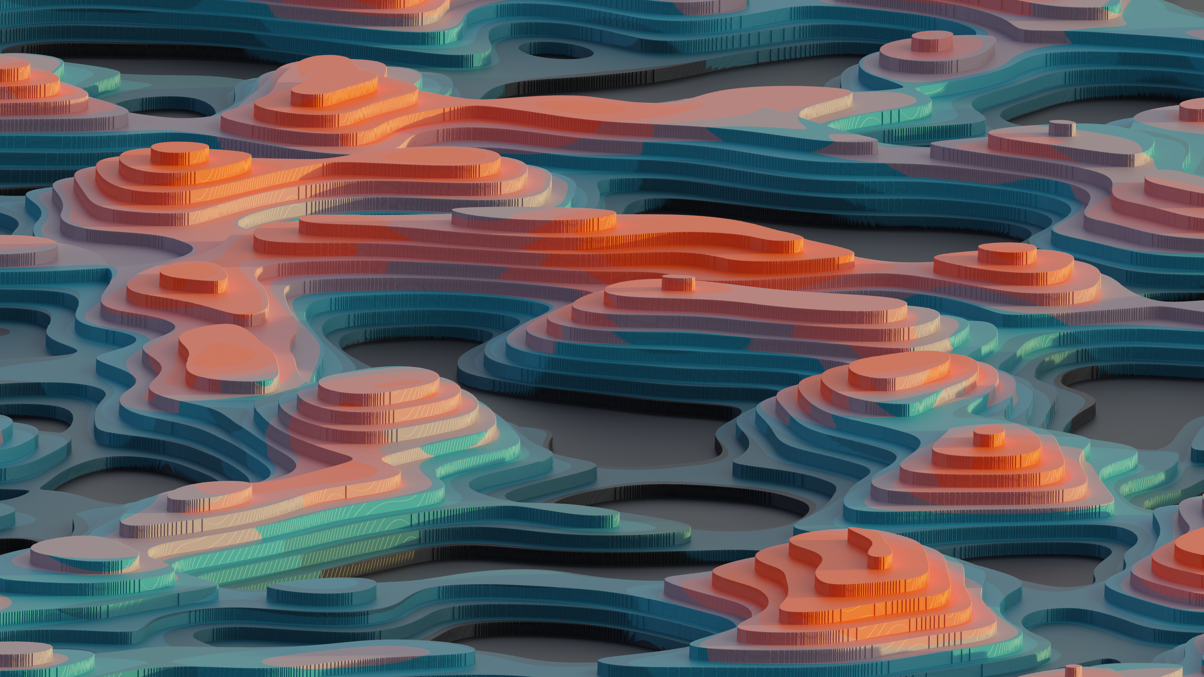 Digital Digital Art Dunes Colorscape Mountains Pattern Gradient Abstract 3840x2160