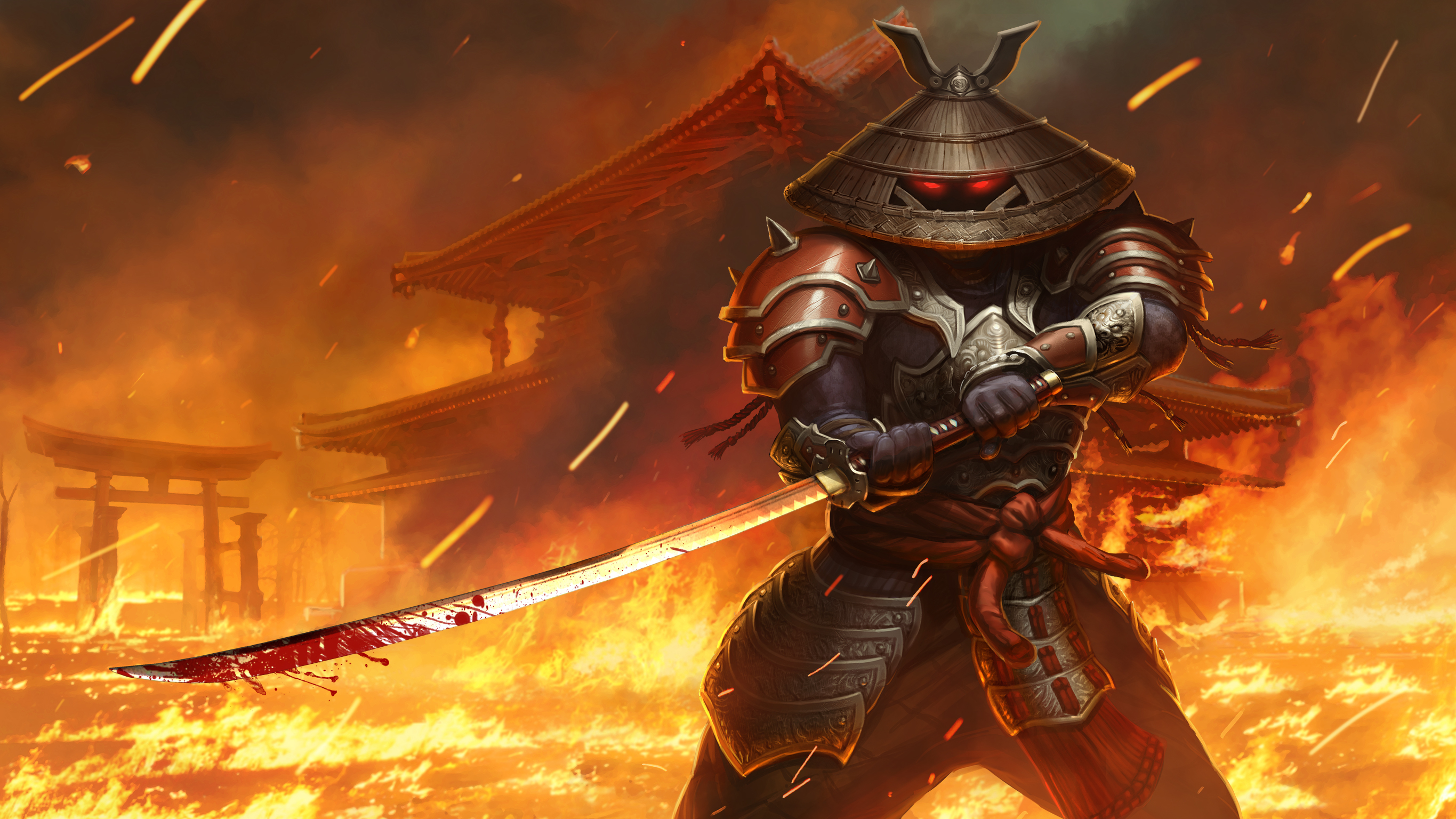 Juggernaut Wars Sword Katana Fire Samurai Warrior 2731x1536