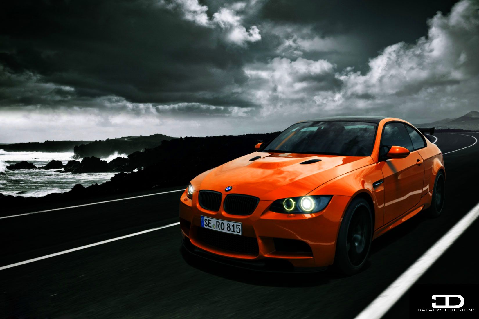 Orange BMW Tuner Car 1650x1099