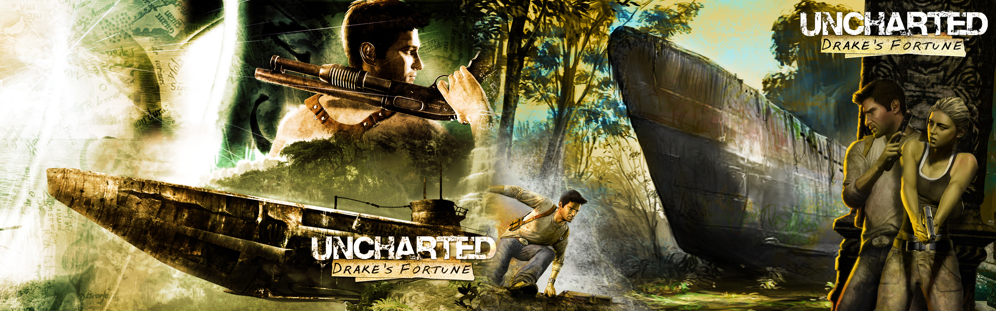 Video Game Uncharted Drakes Fortune 3360x1050