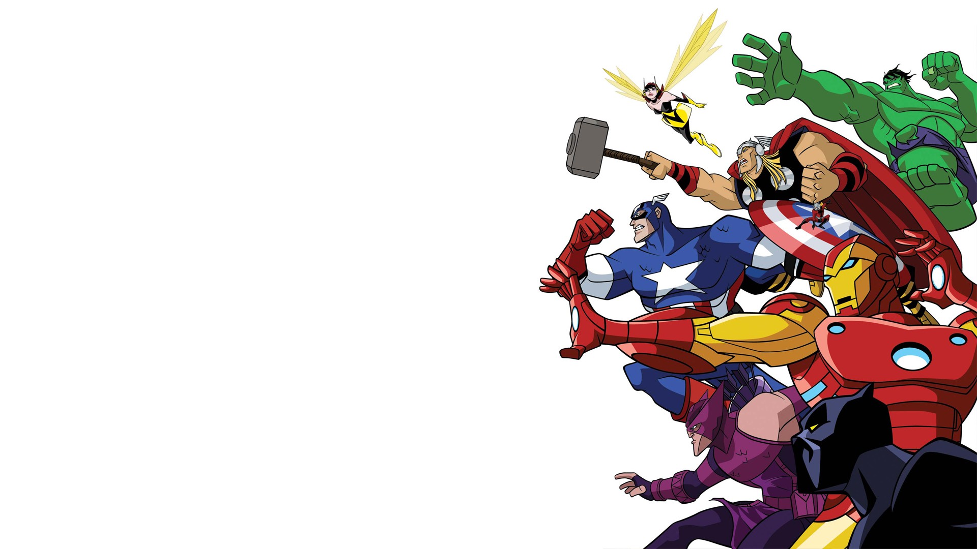 Thor Captain America Hawkeye Hulk Iron Man Black Panther Marvel Comics Wasp Marvel Comics 1920x1080
