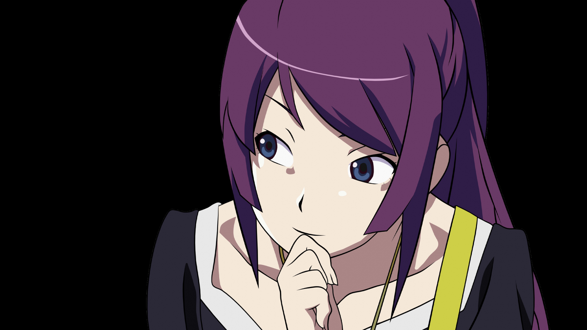 Bakemonogatari Hitagi Senj Gahara Monogatari Series Monogatari Series Second Season Purple Hair 1920x1080