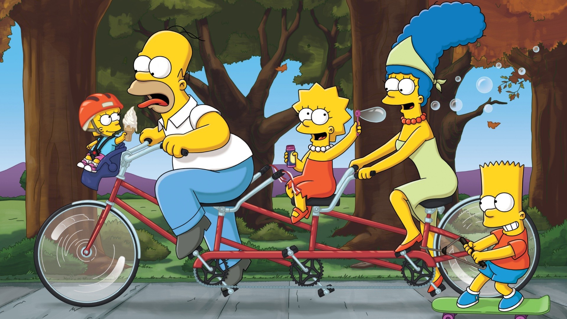 The Simpsons Bart Simpson Lisa Simpson Marge Simpson Homer Simpson Maggie Simpson 1920x1080