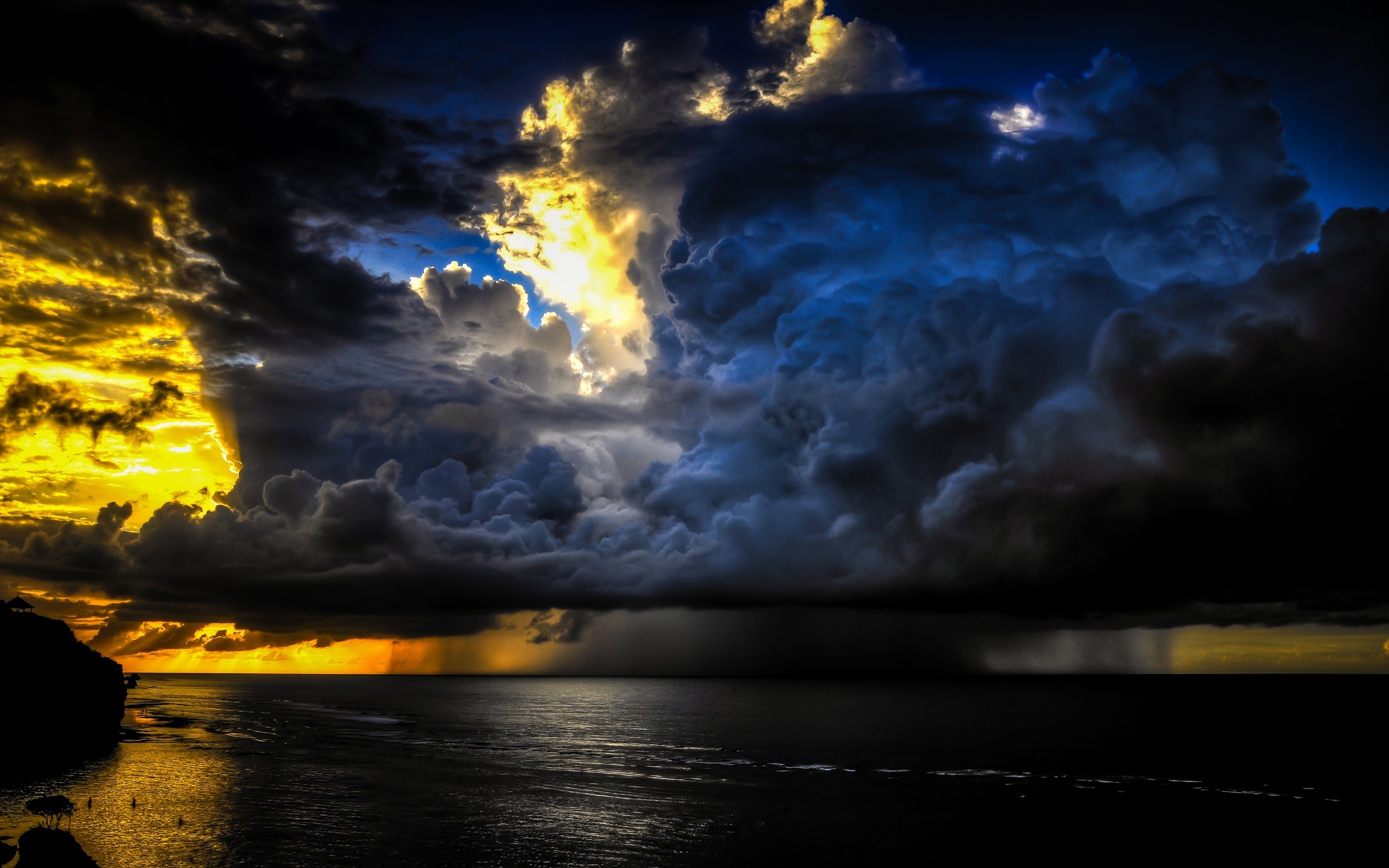 Bali Cloud Indonesia Rain Sea Seashore Sunset Sunshine 2560x1600