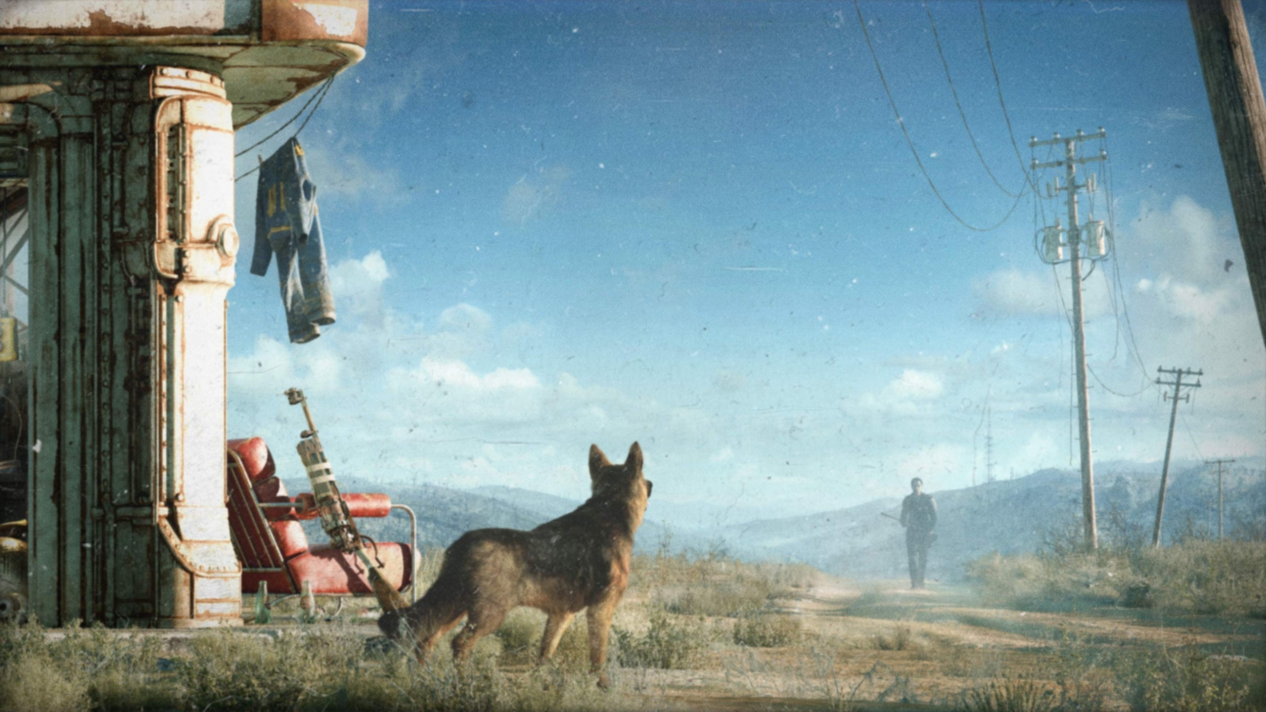 Fallout 4 Fallout Dogmeat Video Game Art 2560x1440