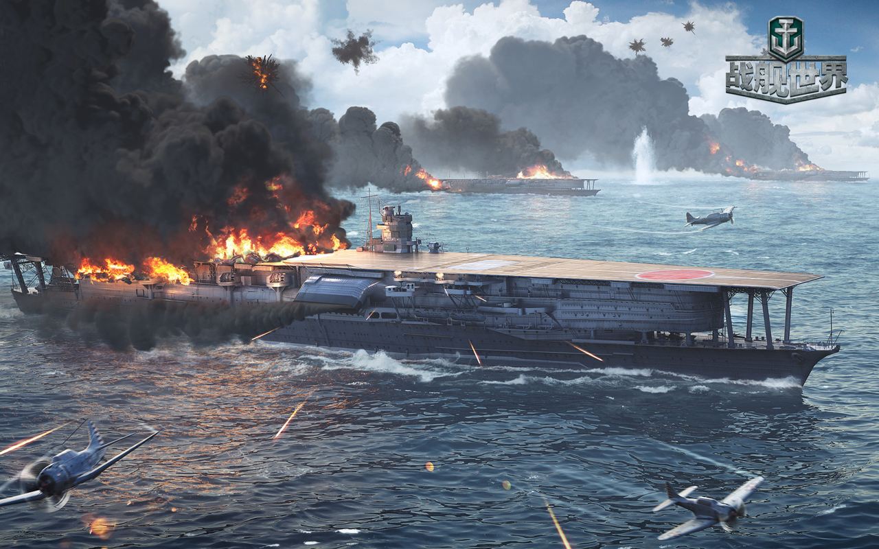 Aircraft Carrier IJN Akagi Video Games Battle World War Ii World Of Warships 1280x800