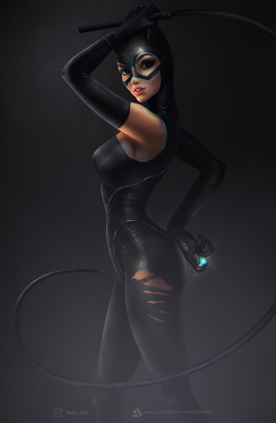 Catwoman Illustration Fan Art Redesigned Drawing Batman 903x1383