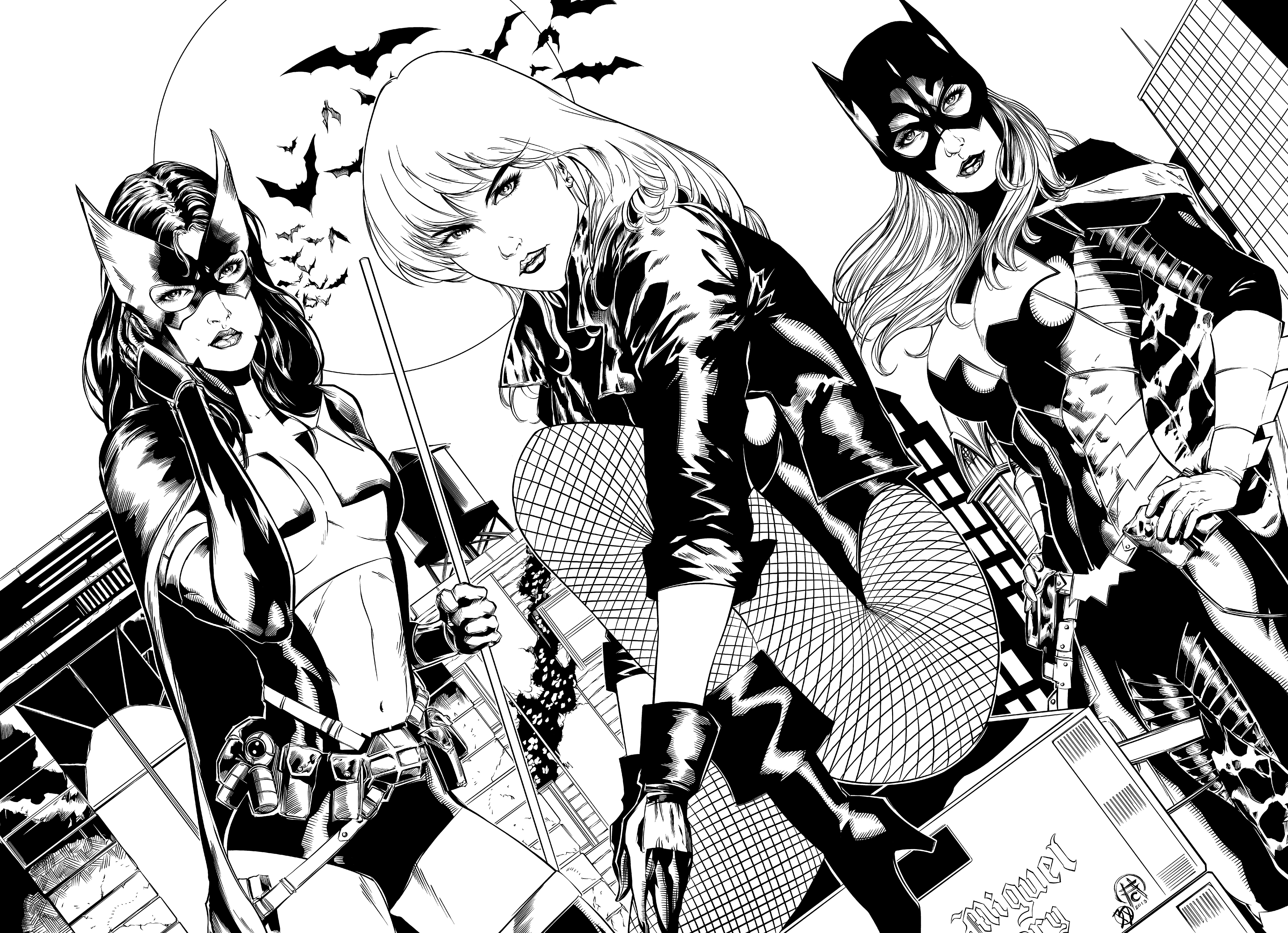 Batgirl Black Canary Huntress Dc Comics 8350x6049