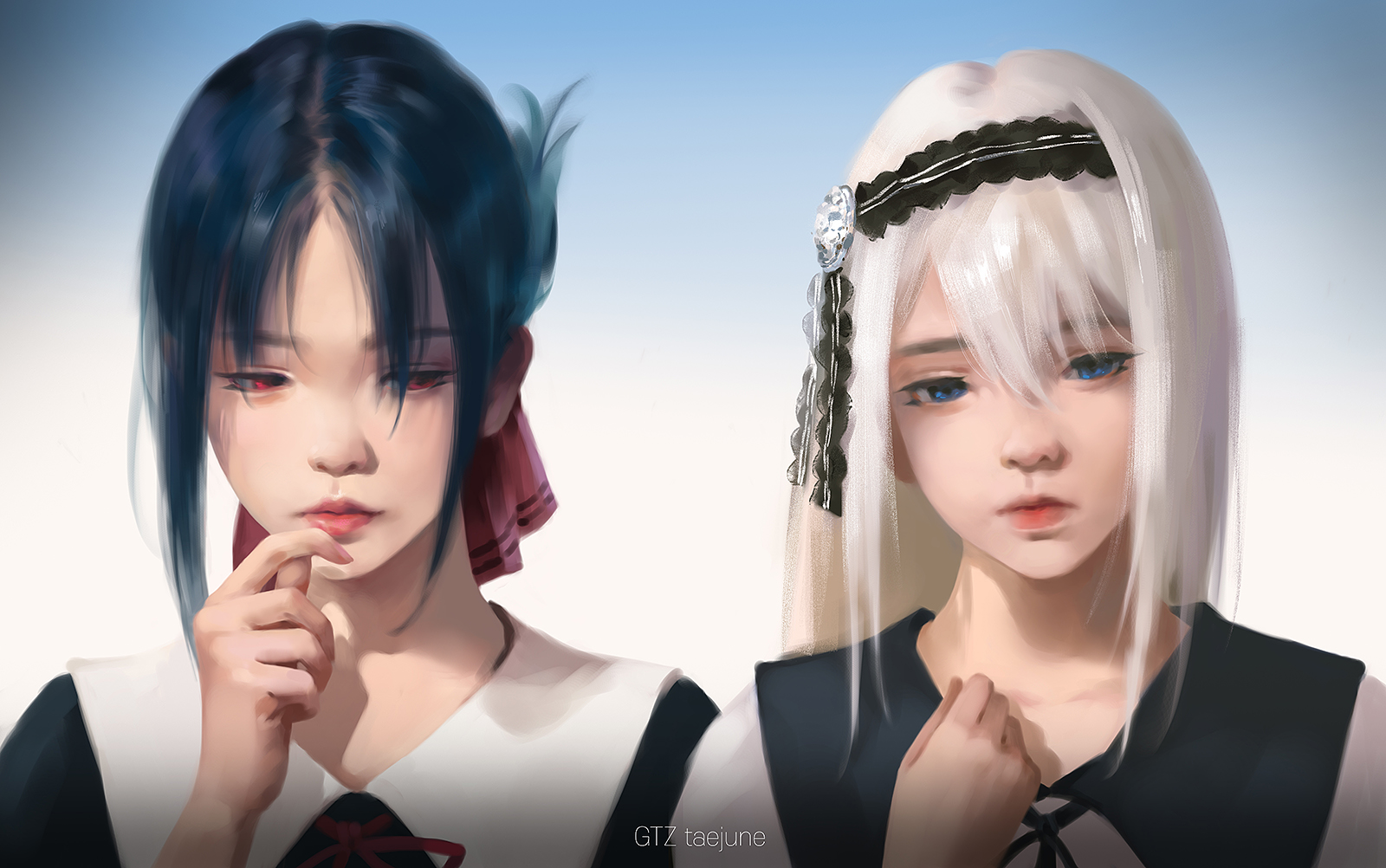 Anime Anime Girls Digital Art Artwork 2D Portrait Taejune Kim Kaguya Sama Love Is War Kaguya Shinomi 1600x1002