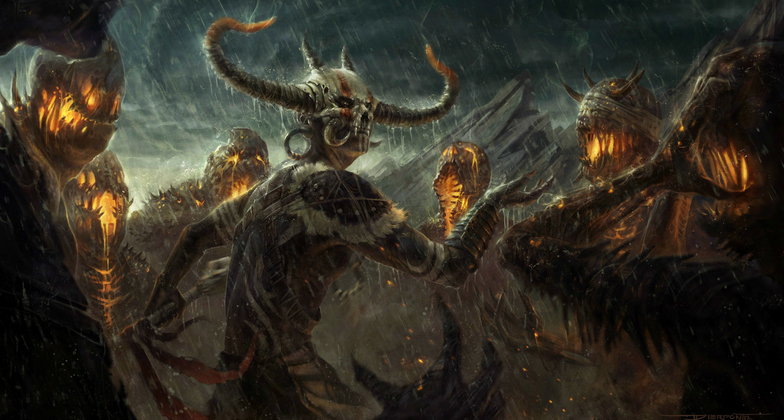 Battle Creature Dark Demon Diablo Iii Monster Warrior Witch Doctor Diablo Iii 2560x1373
