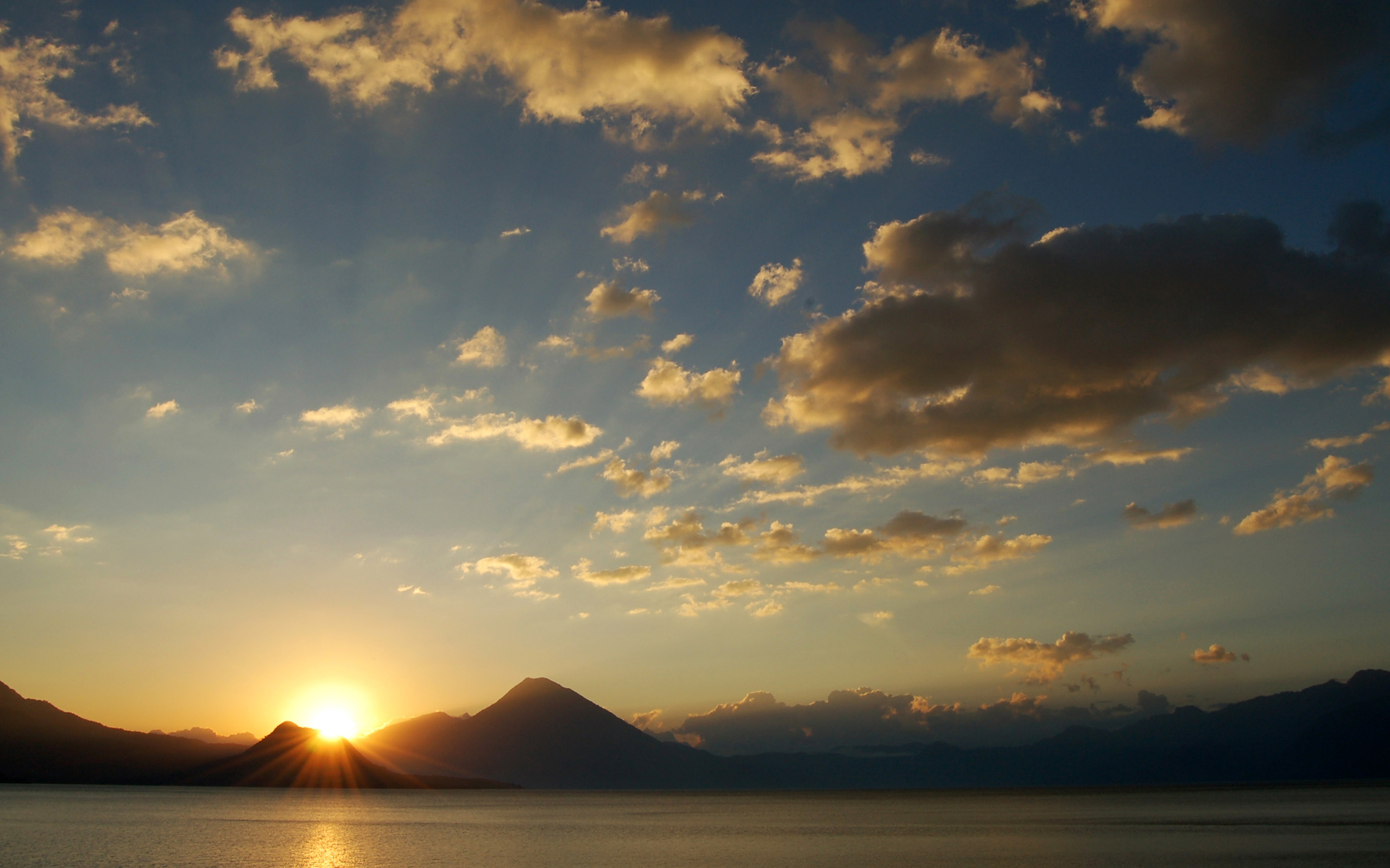 Cloud Guatemala Lake Mountain Sunset Volcano 2560x1600