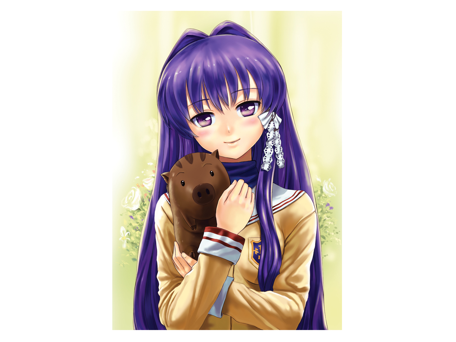 Kyou Fujibayashi Botan Clannad 1600x1200