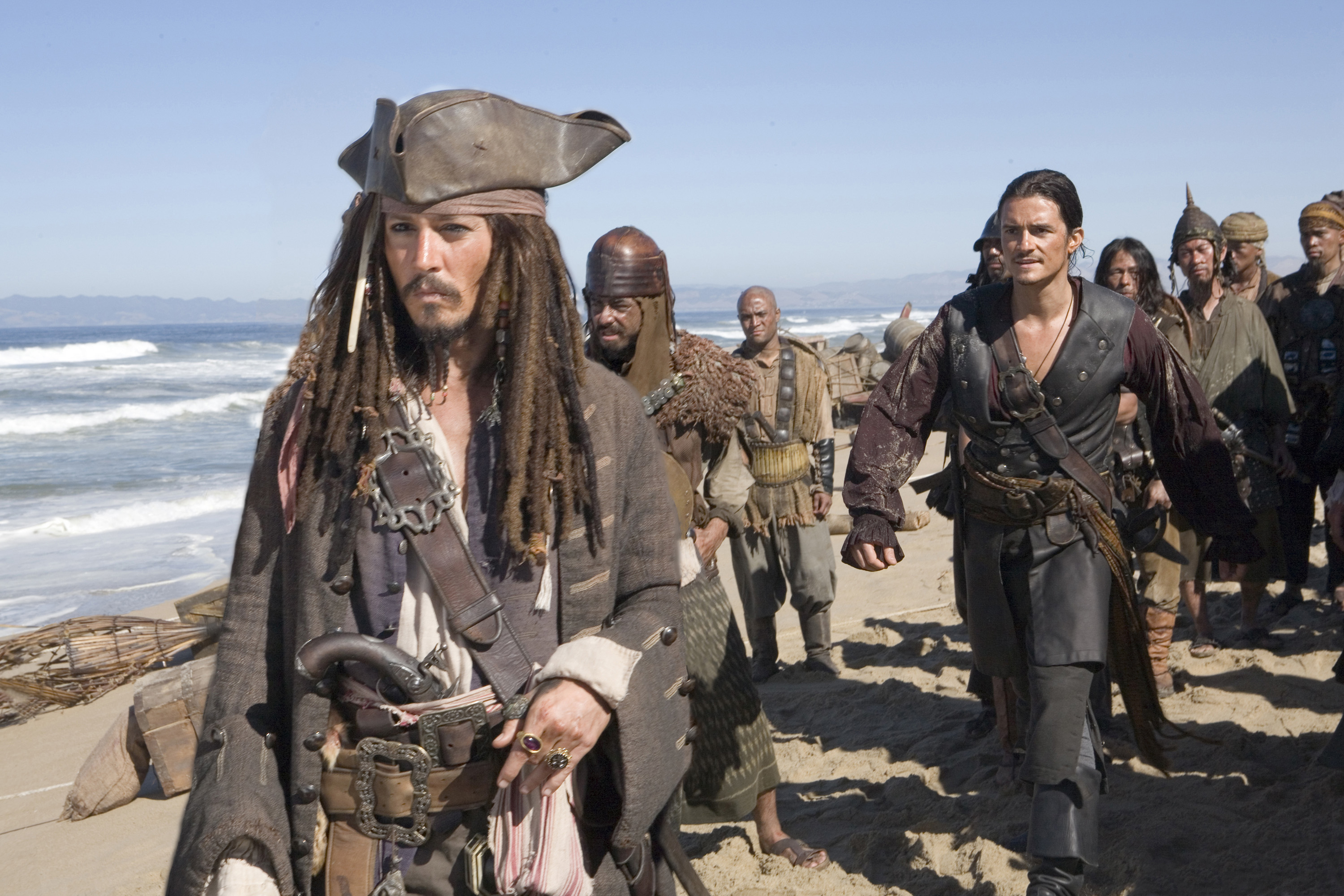 Johnny Depp Jack Sparrow Orlando Bloom Will Turner 3000x2000