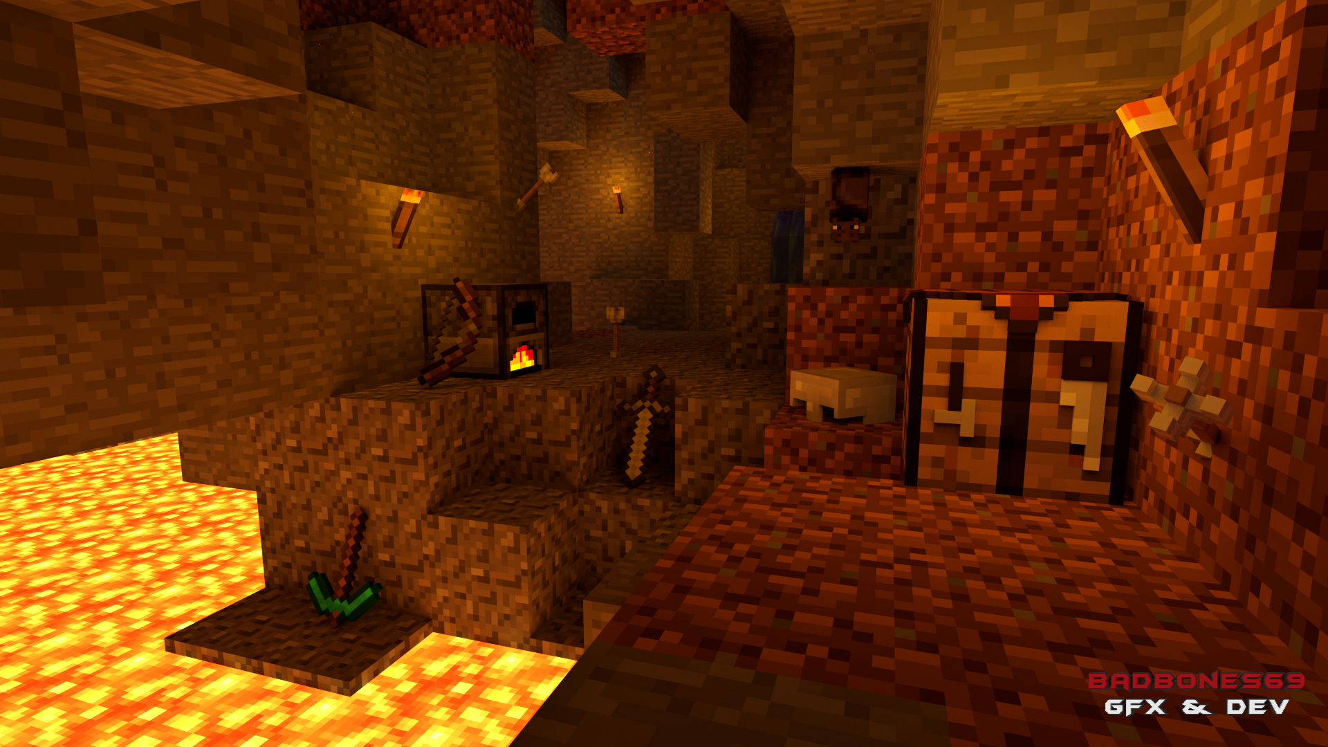 Minecraft Cave Torch 1920x1080
