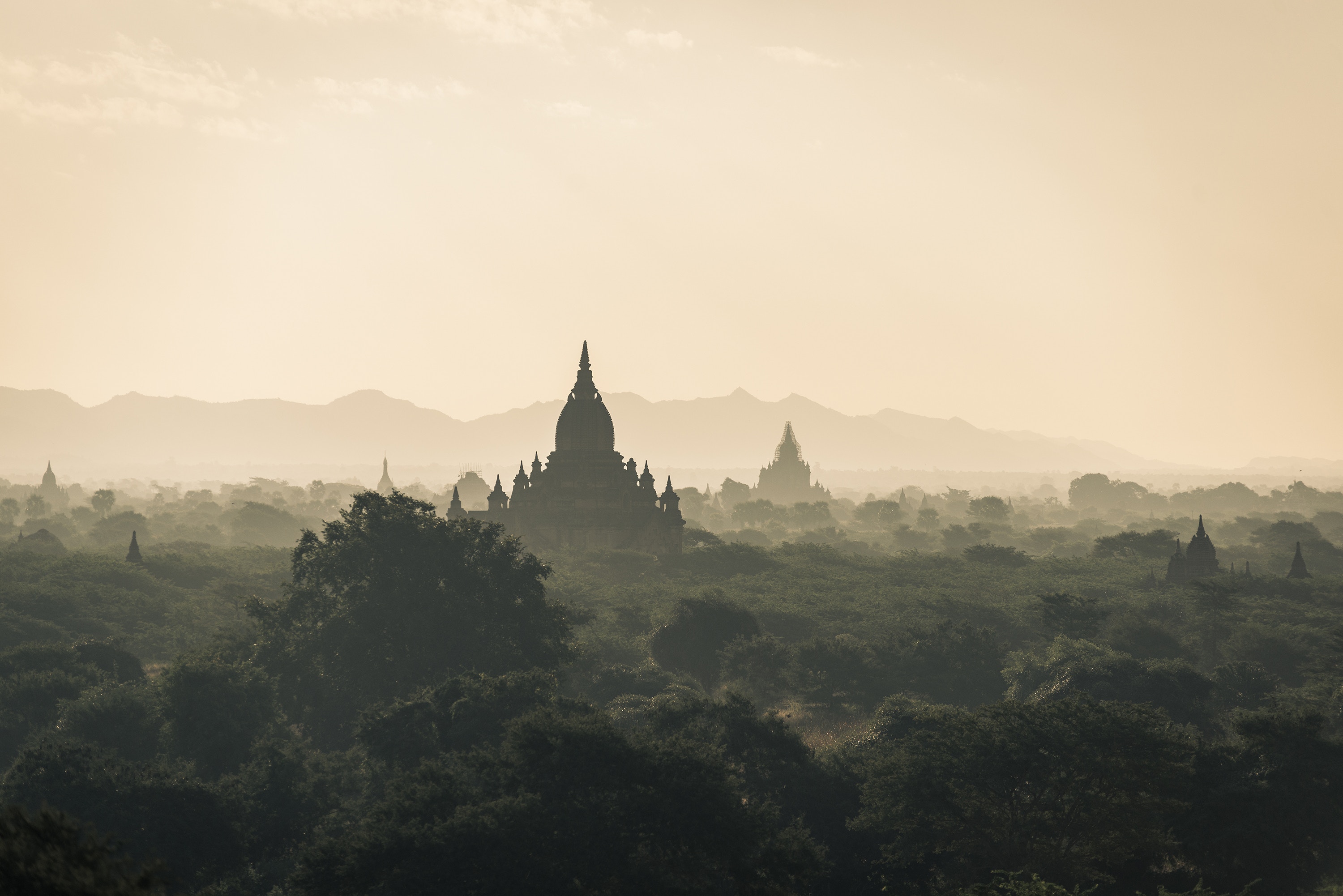 Photography Temple Asia Landscape Bagan Myanmar 3000x2002
