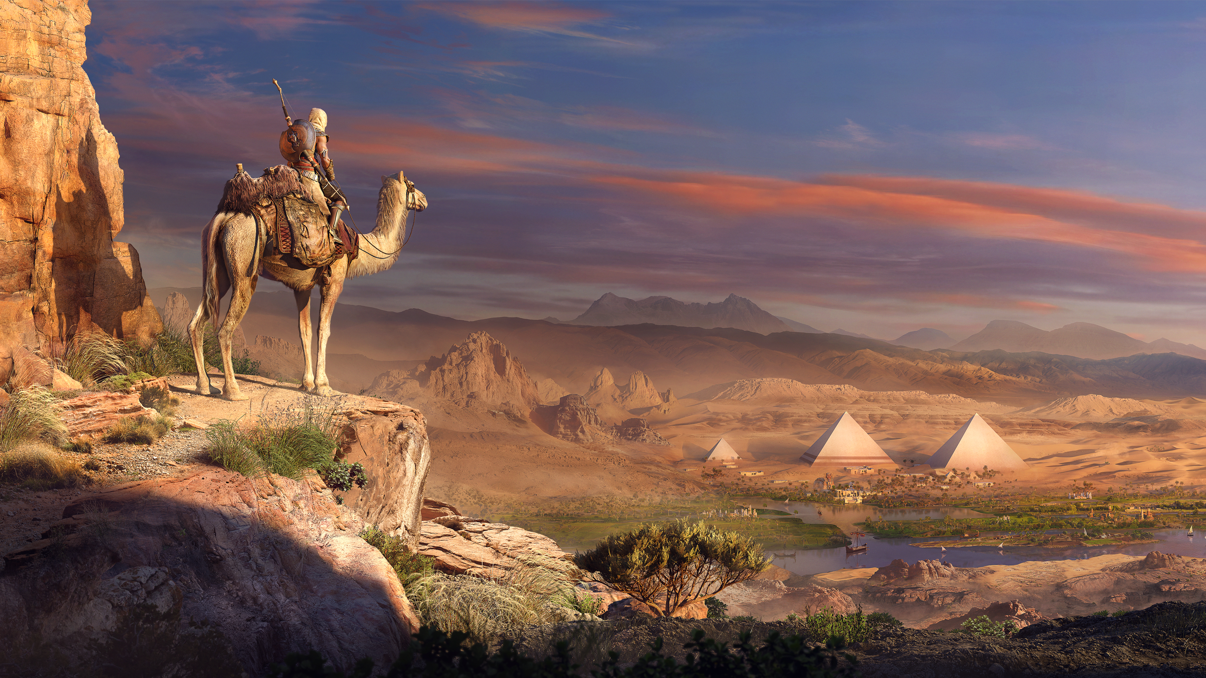 Assassin 039 S Creed Assassin 039 S Creed Origins Bayek Of Siwa Desert Egypt Pyramid 3840x2160