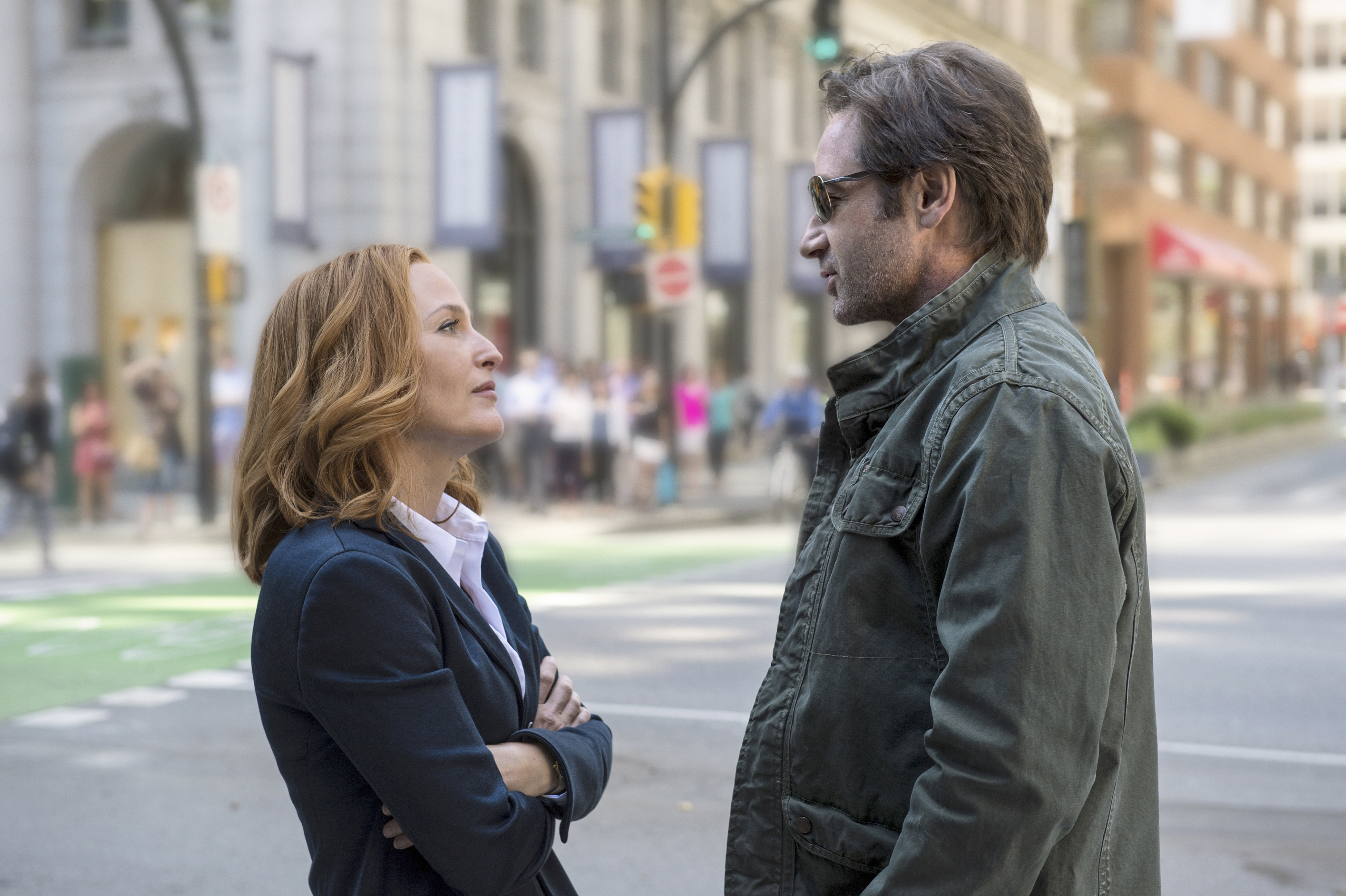 Dana Scully David Duchovny Fox Mulder Gillian Anderson 3900x2596