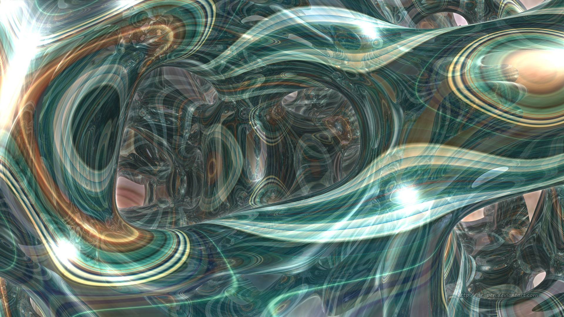 3d Abstract Artistic Cgi Digital Art Fractal Green Mandelbulb 3d Reflection 1920x1080