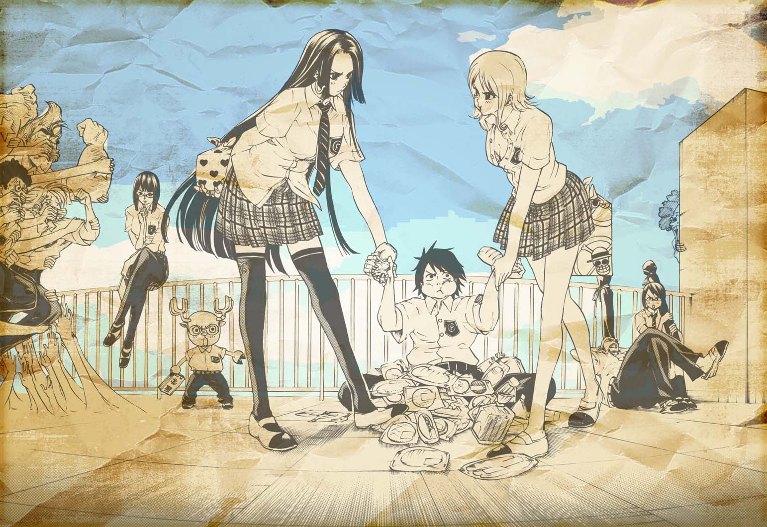 Franky One Piece Monkey D Luffy Nami One Piece Nico Robin Roronoa Zoro Sanji One Piece Tashigi One P 1542x1060