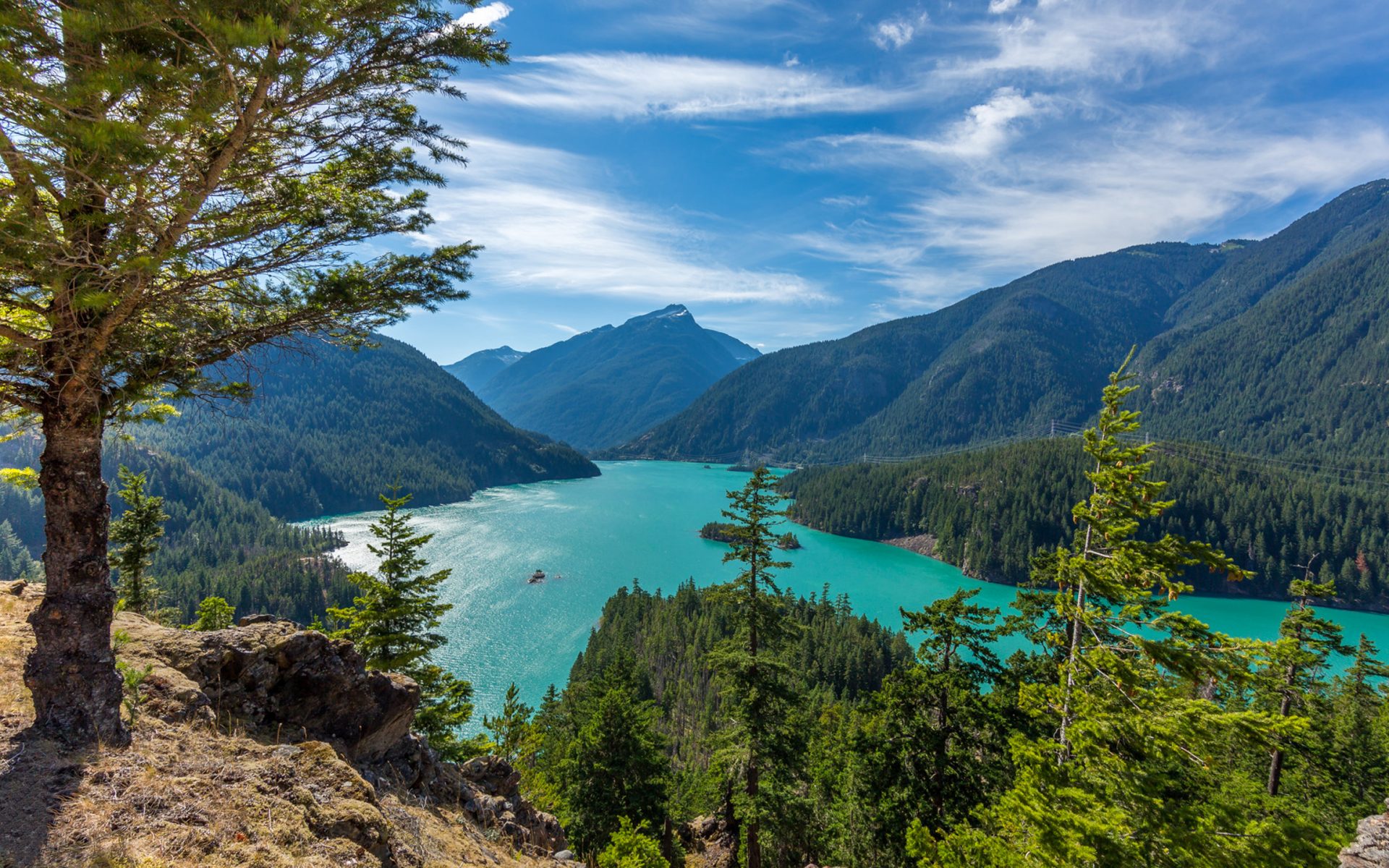 Diablo Lake Earth Forest Lake Mountain Tree 1920x1200