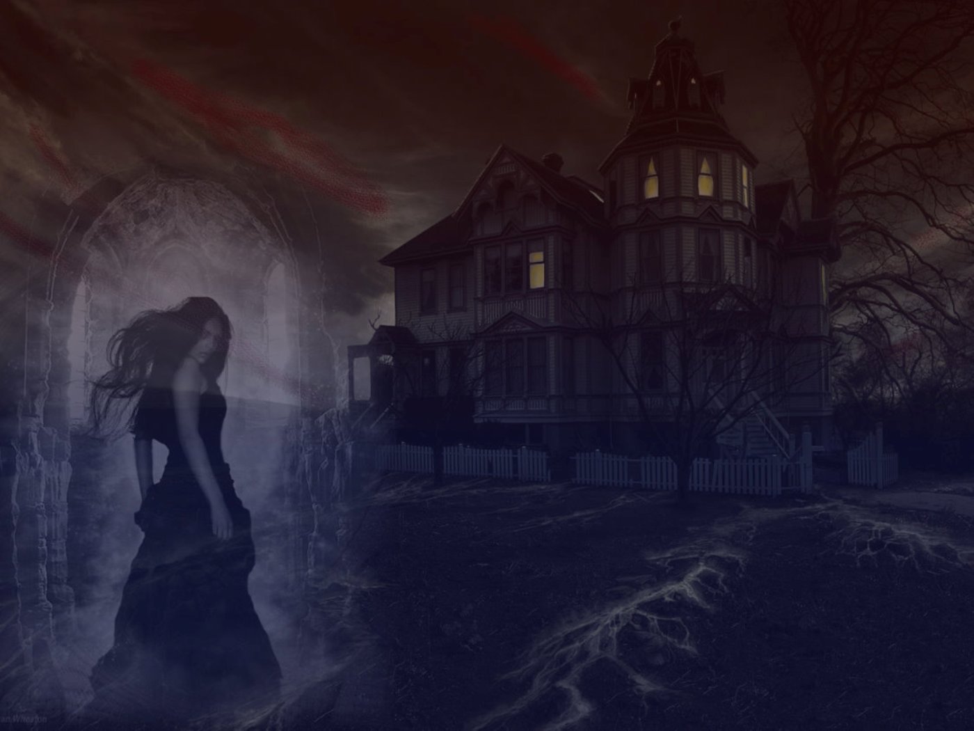 Haunted House Woman 1400x1050