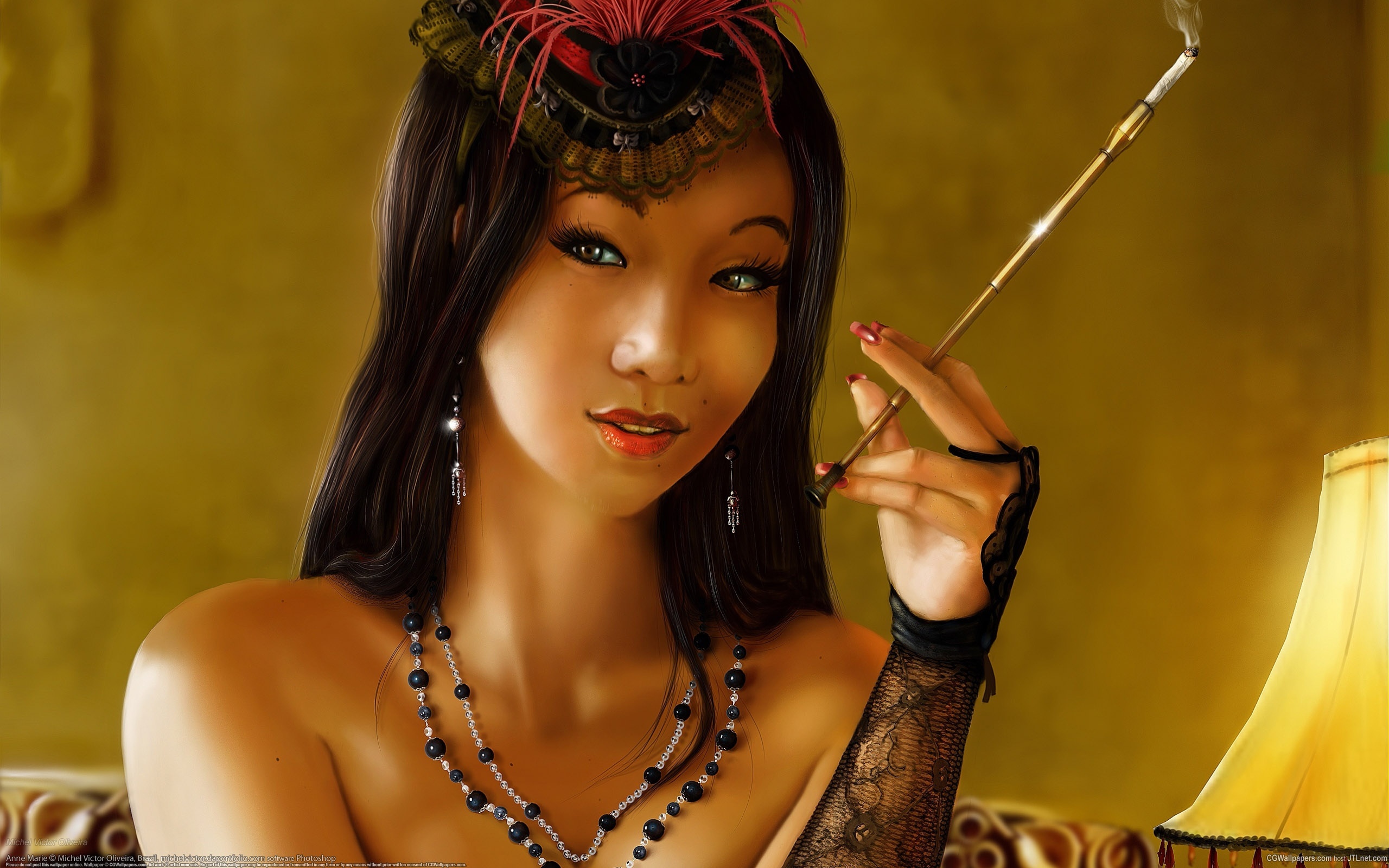 Asian Fantasy Geisha Girl Woman 2560x1600