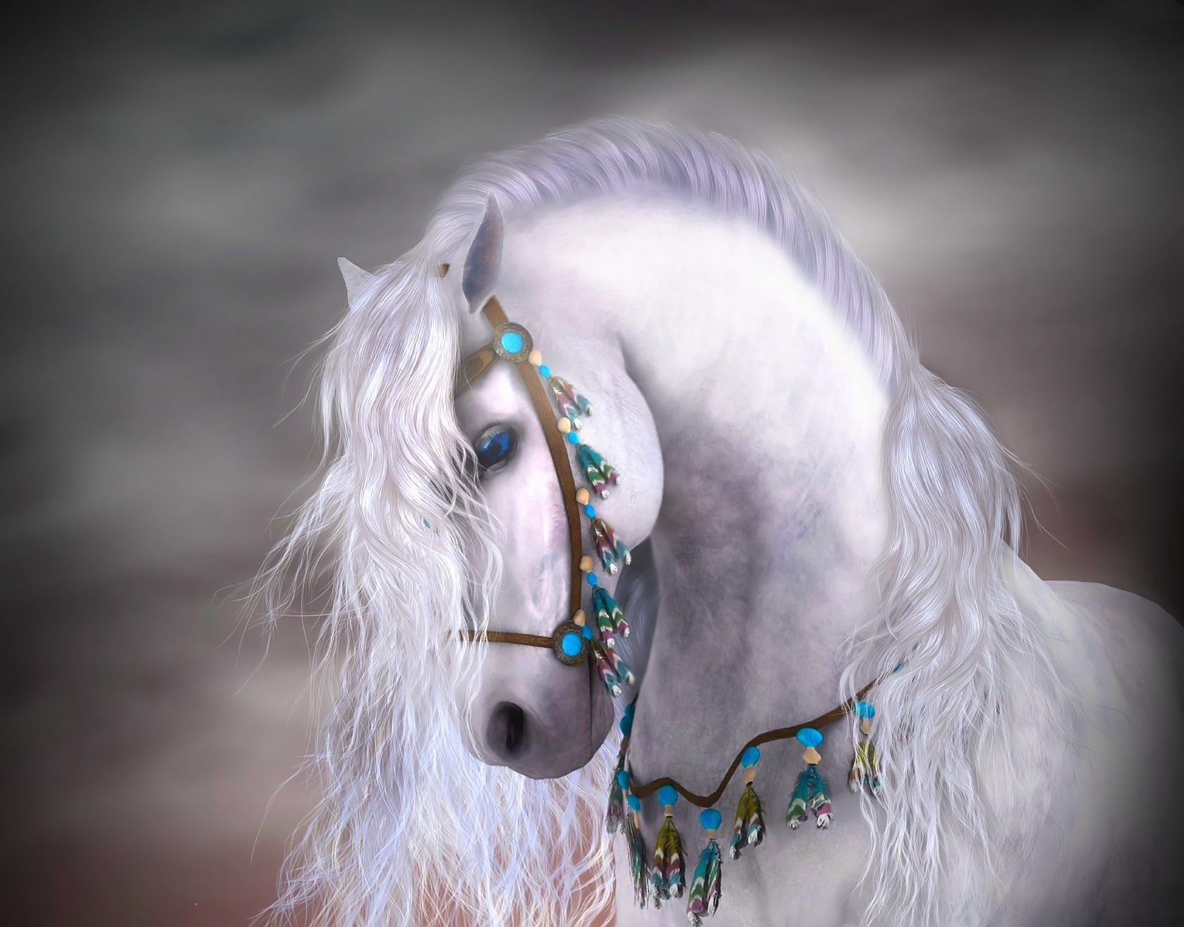 Blue Eyes Feather Horse 1678x1313