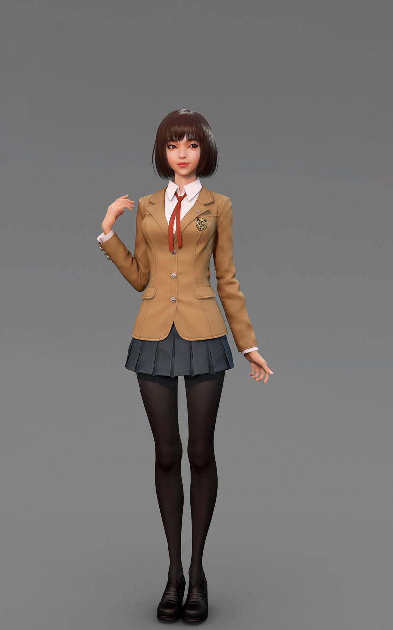 Shin JeongHo 3D Render School Uniform 800x1280