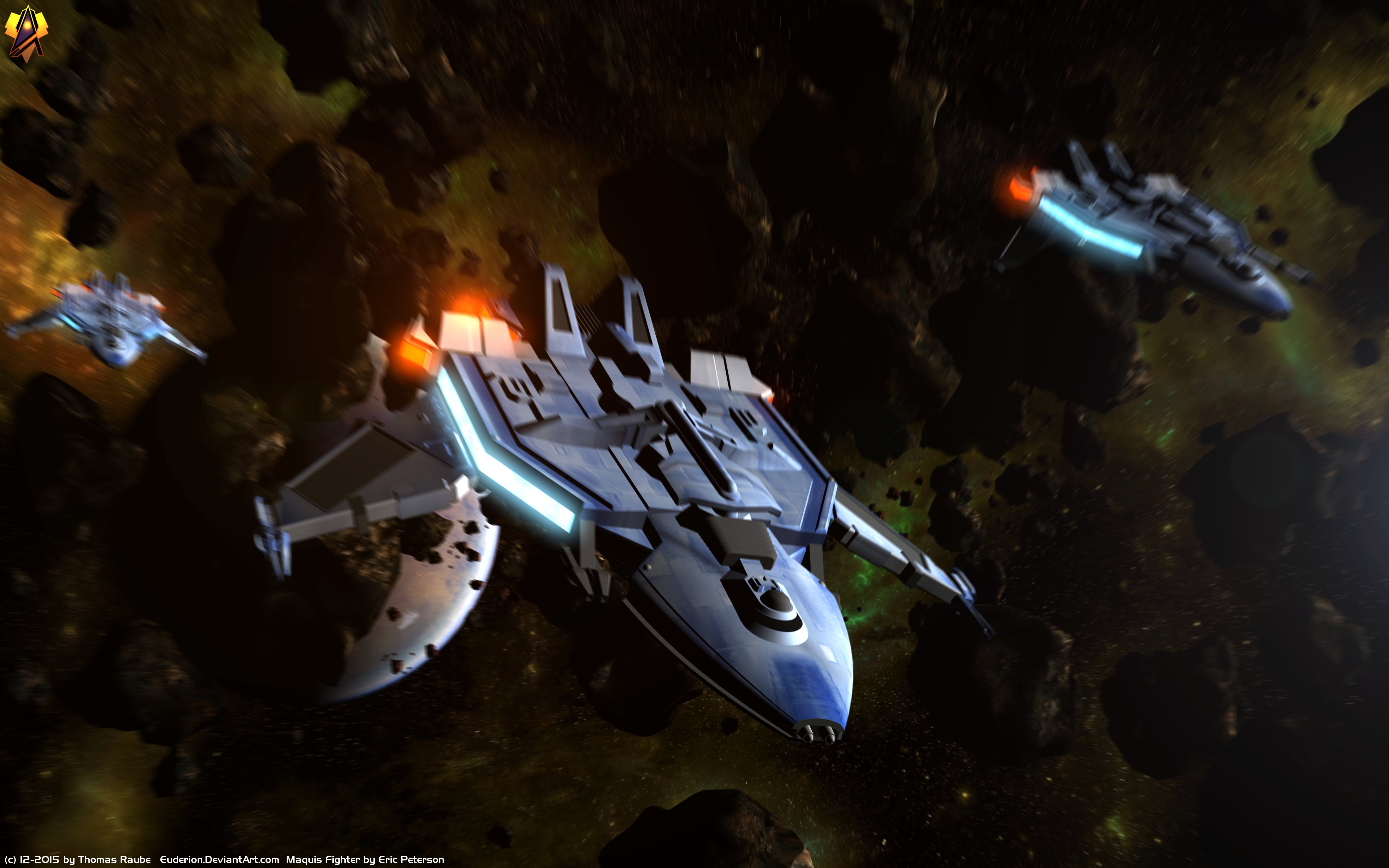 Maquis Fighter Sci Fi Spaceship Star Trek 4400x2750