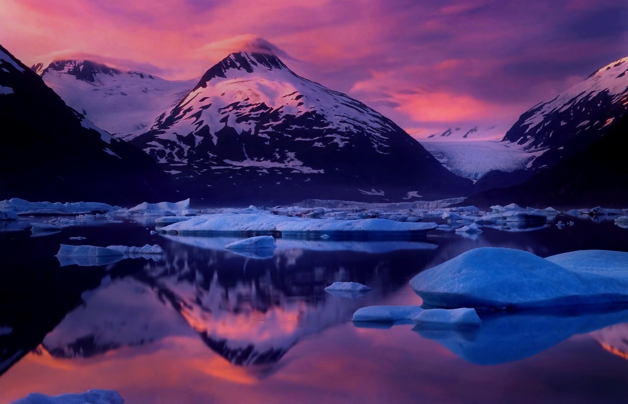 Alaska Iceberg Mountain Reflection Snow Water Wallpaper -  Resolution:2048x1317 - ID:821048 