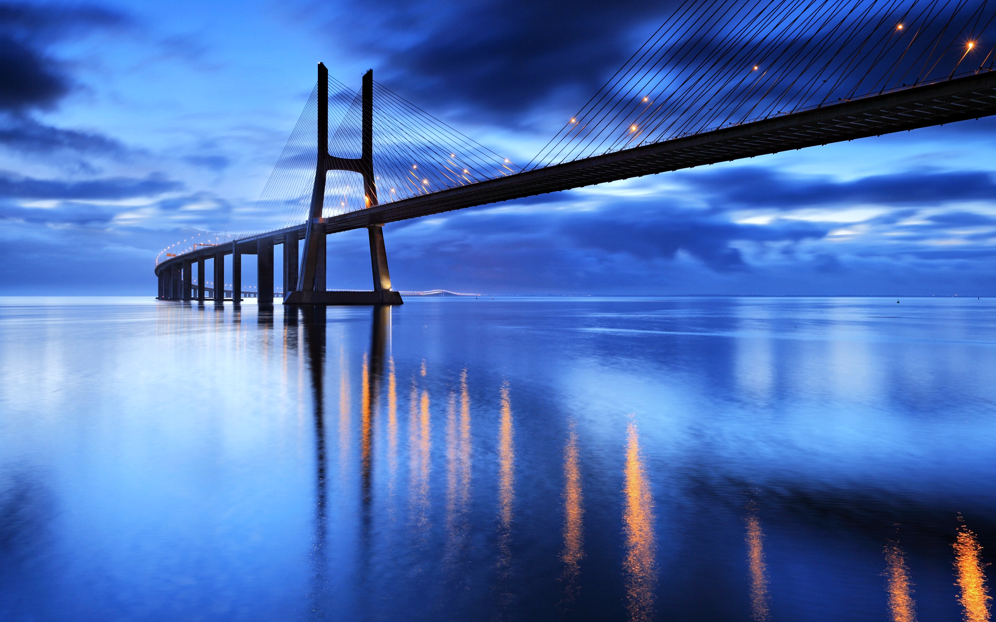 Ocean Portugal Sea Vasco Da Gama Bridge 3840x2400