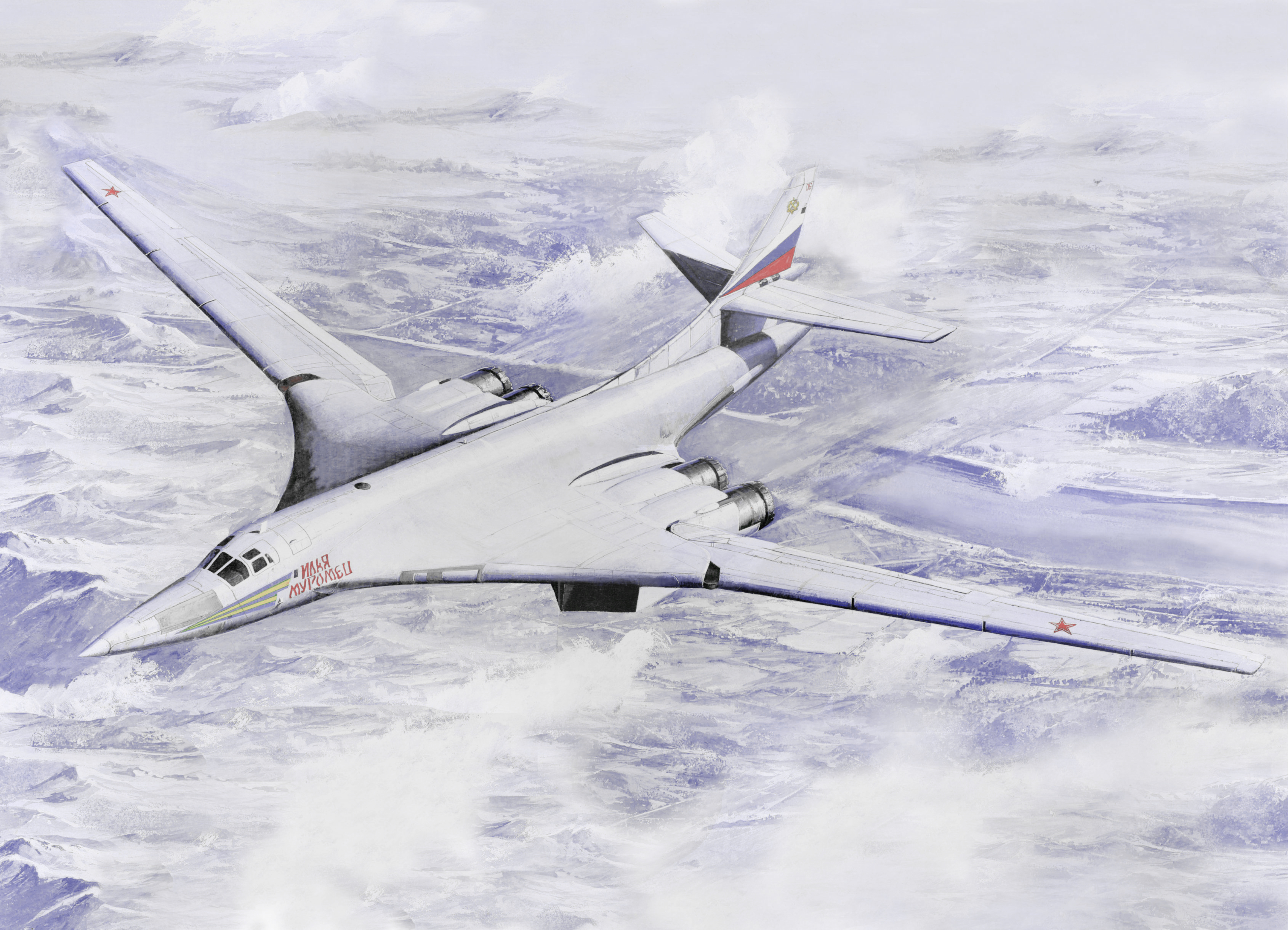 Air Force Aircraft Airplane Artistic Bomber Military Tupolev Tu 160 Warplane 3380x2440