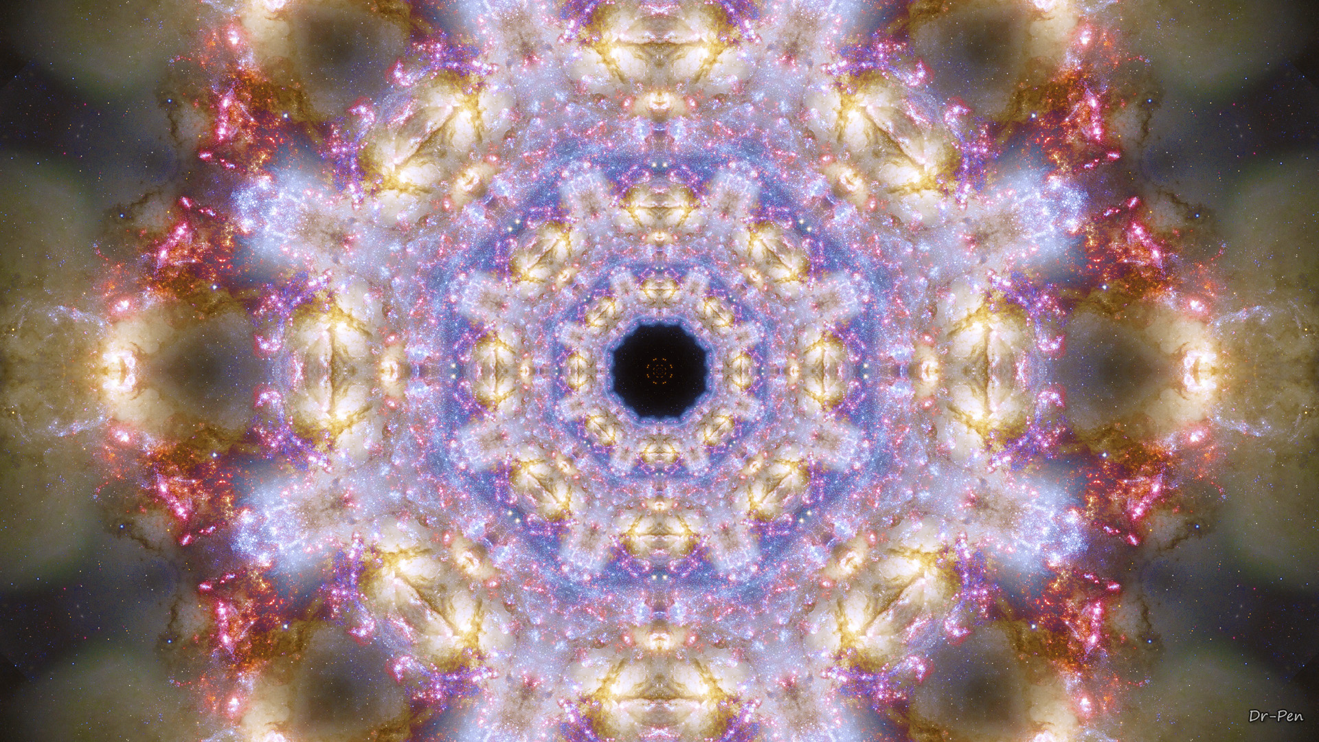 Abstract Artistic Digital Art Galaxy Mandala Manipulation Pattern Space 1920x1080