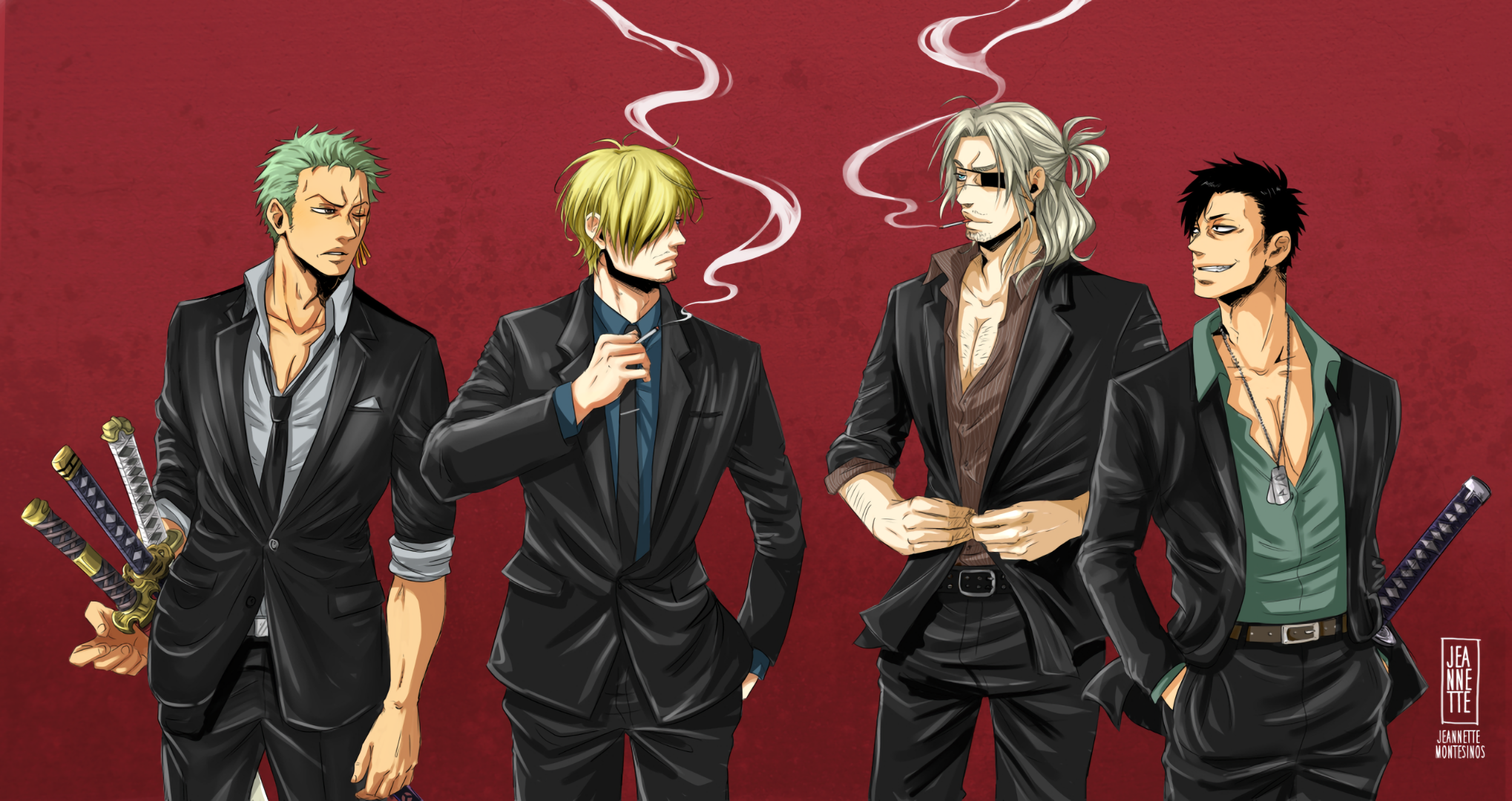 Gangsta Nicolas Brown One Piece Roronoa Zoro Sanji One Piece Worick Arcangelo 2038x1080