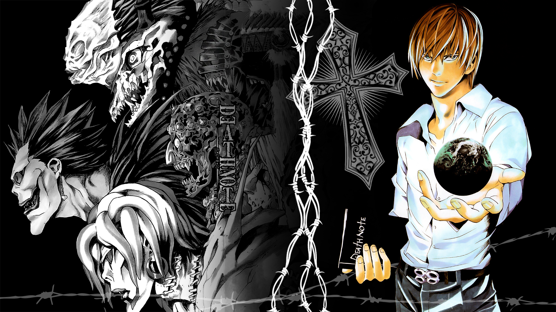 Dark Death Note Kira Death Note Light Yagami Rem Death Note Ryuk Death Note 1920x1080