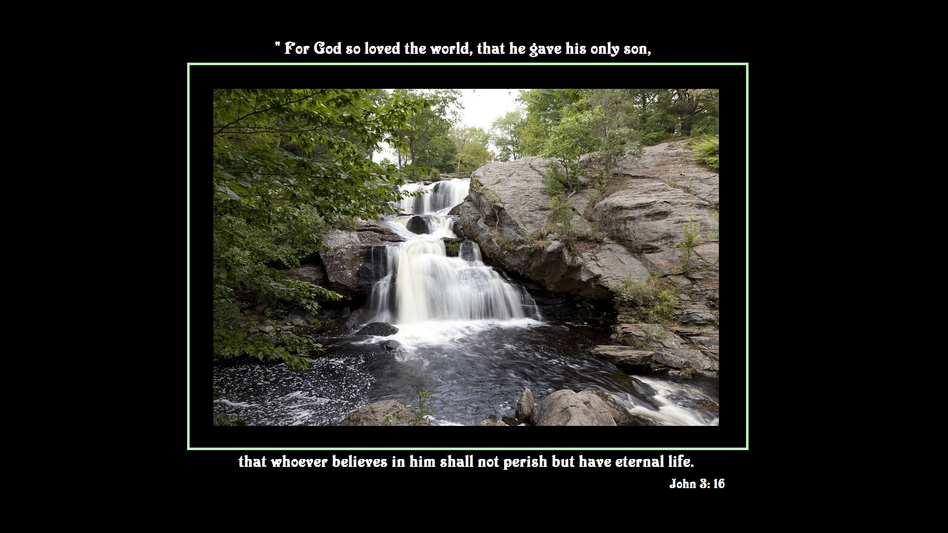 Bible Christian God Life Quote Religion Waterfall Word 1920x1080