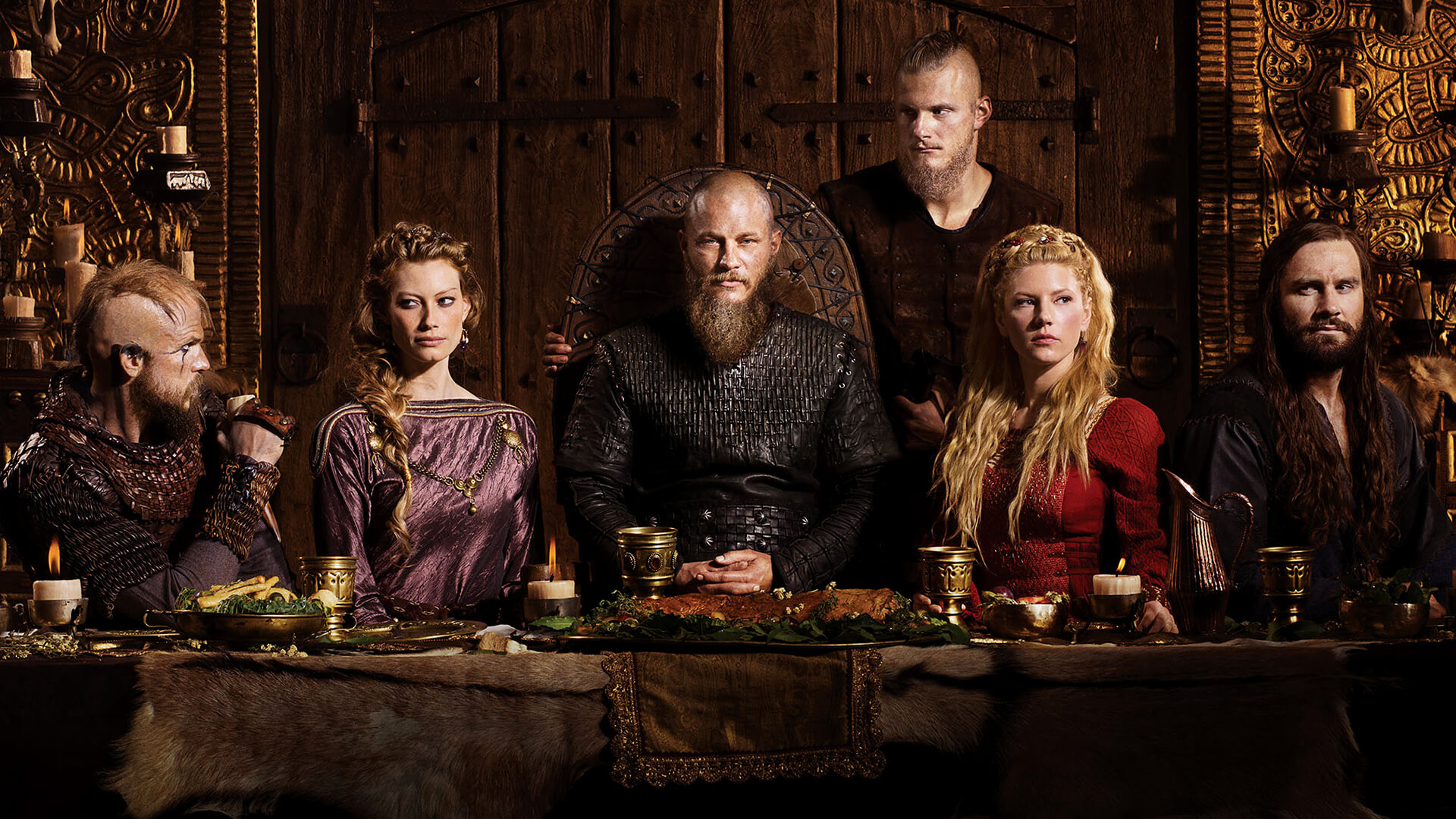 Alexander Ludwig Alyssa Sutherland Bjorn Lothbrok Clive Standen Floki Vikings Gustaf Skarsgard Kathe 1920x1080