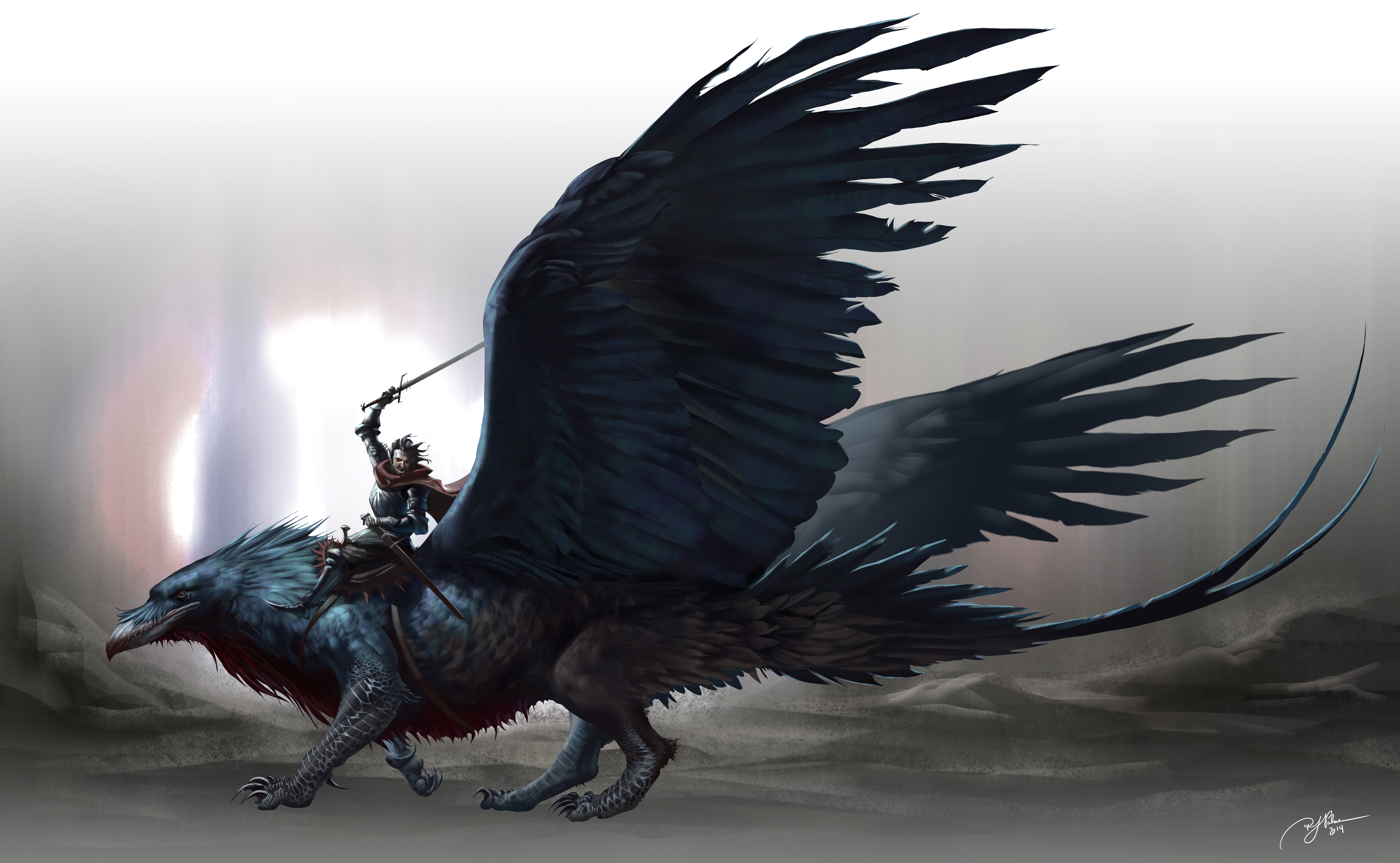 Creature Griffin Sword Warrior 7611x4693