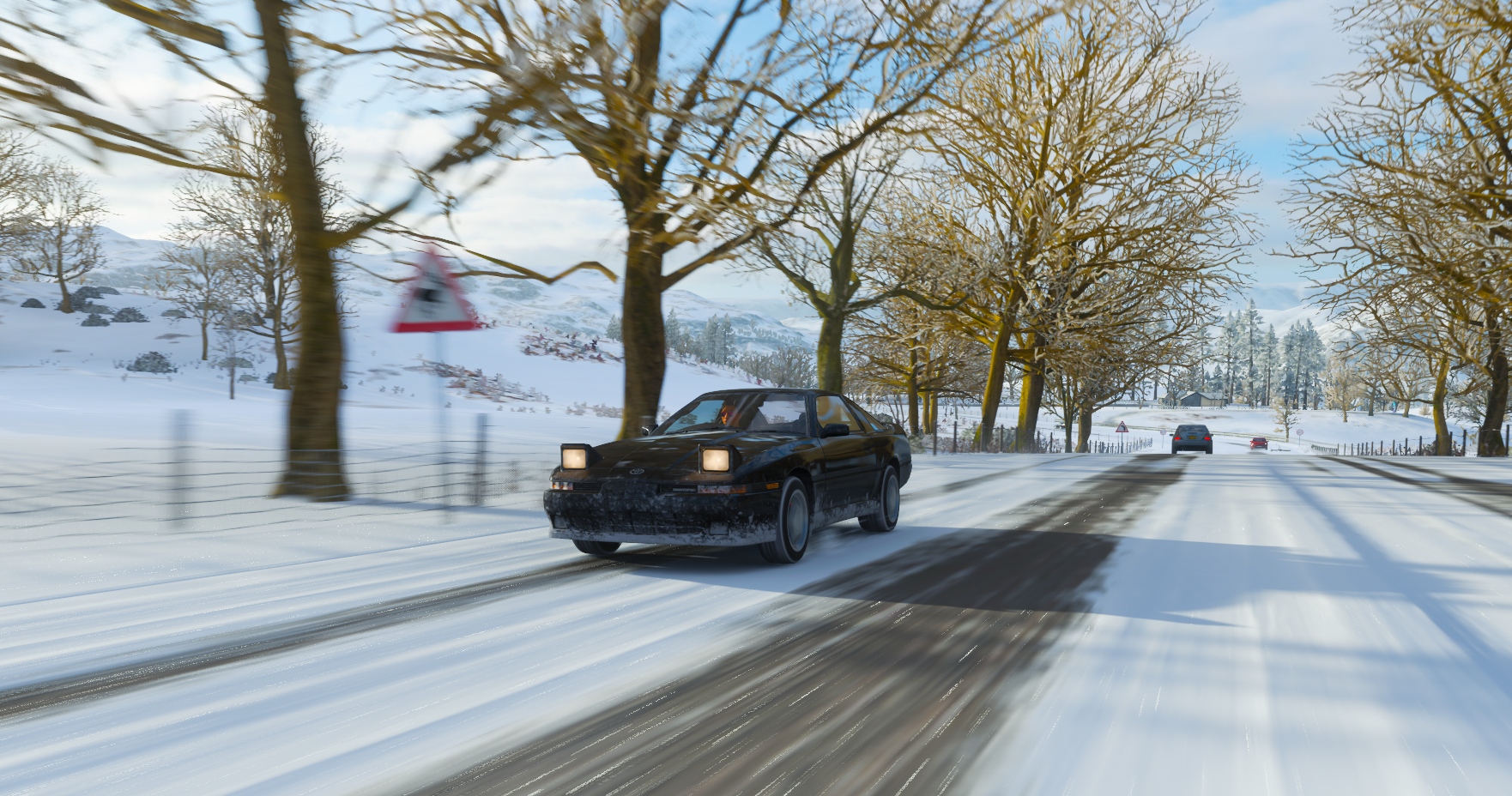 Forza Forza Horizon 4 Toyota Toyota Supra MK3 Snow Trees 1762x928