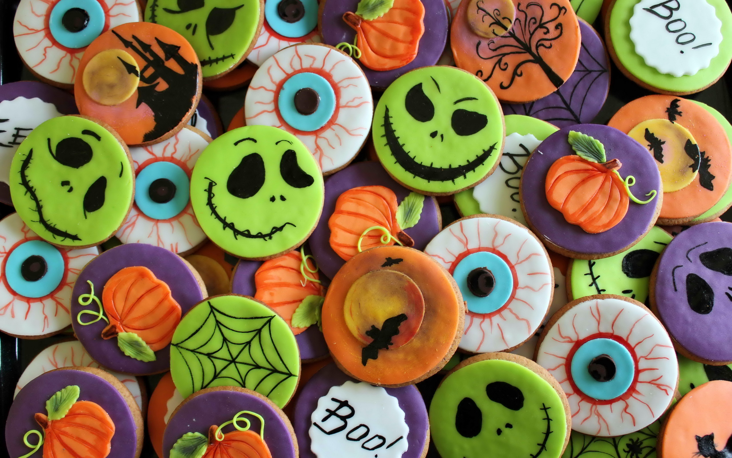 Biscuit Colorful Cookie Food Halloween Holiday 2560x1600