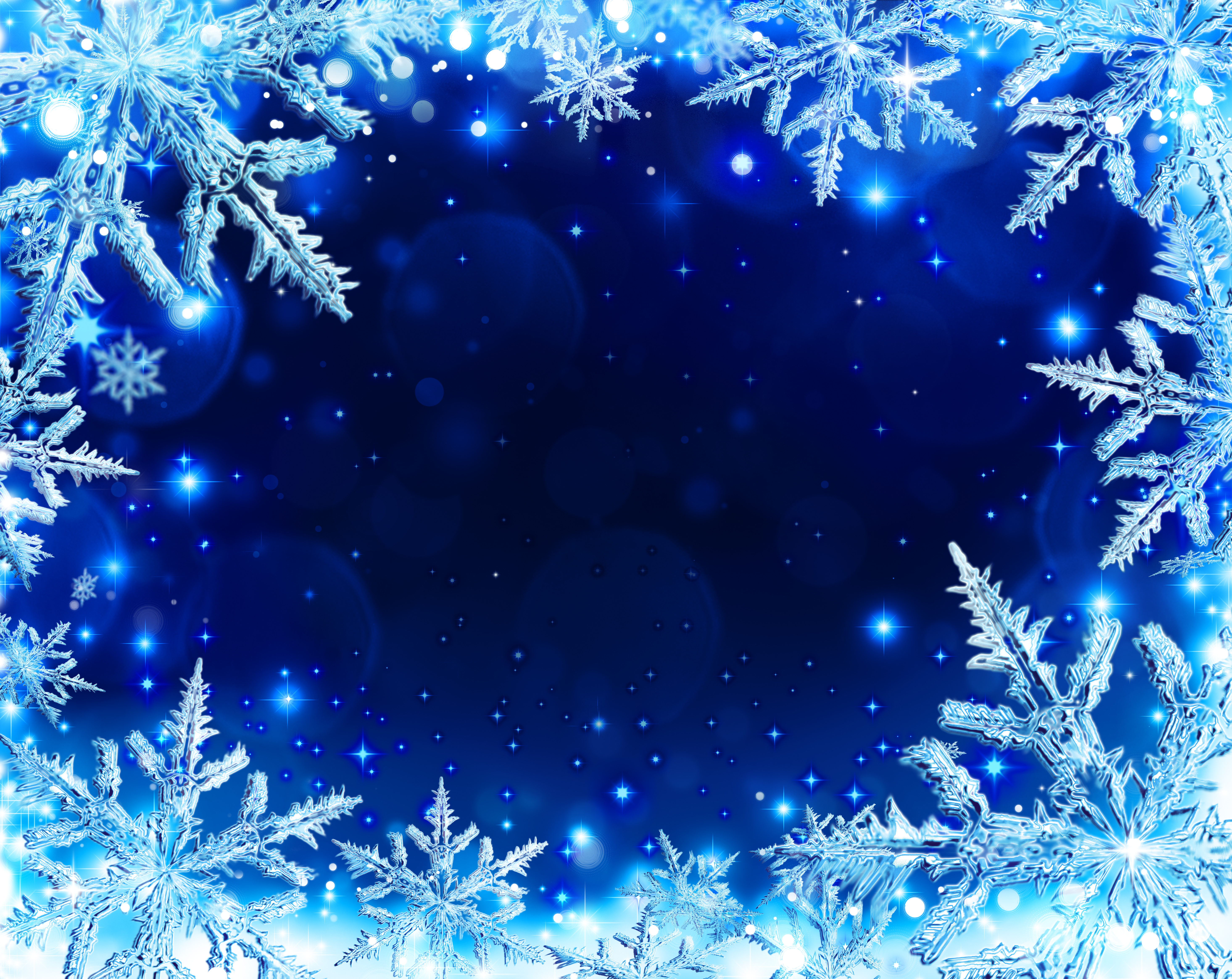 Artistic Blue Snowflake White 5863x4657