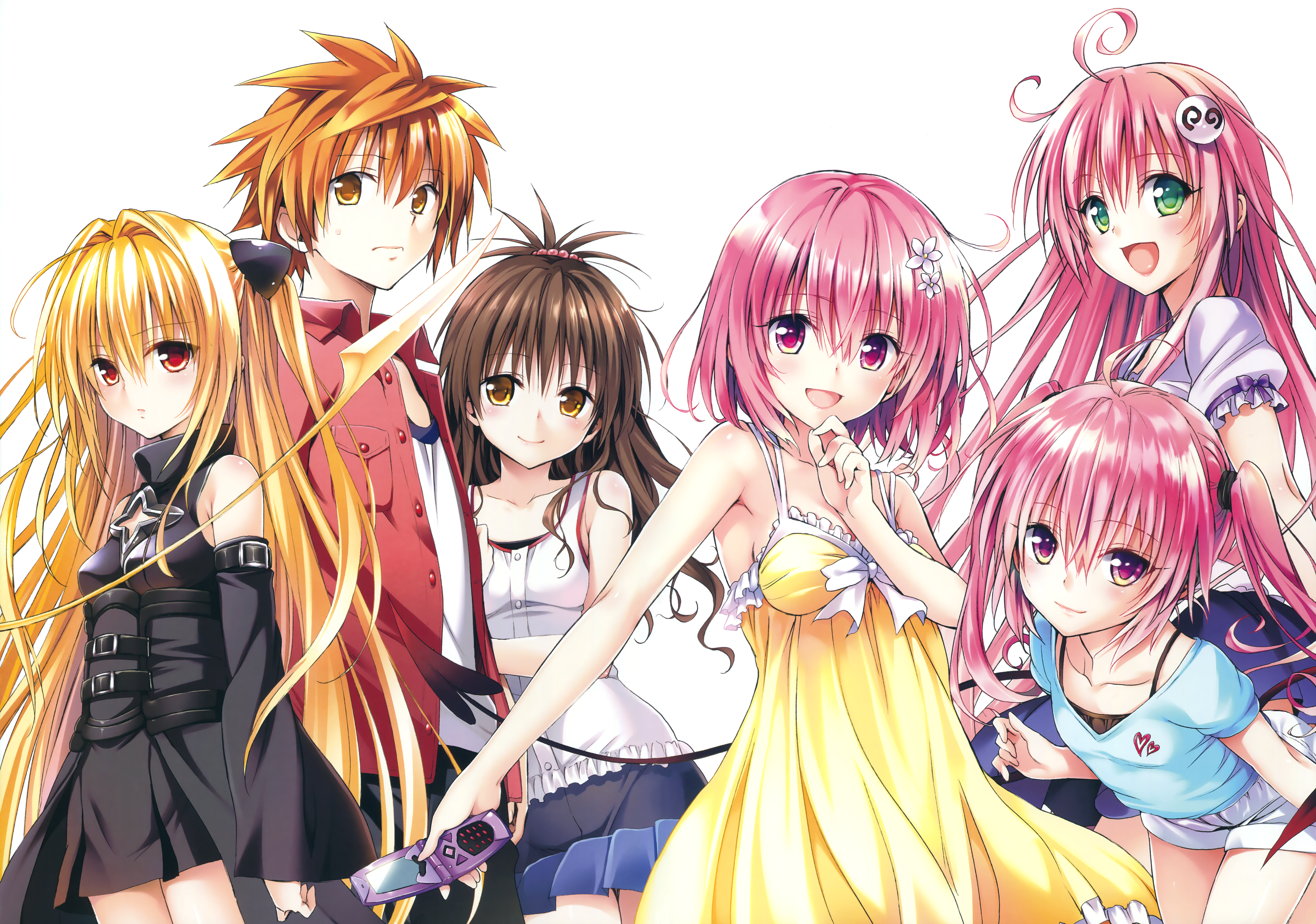 Golden Darkness Lala Satalin Deviluke Mikan Yuuki Momo Velia Deviluke Nana Astar Deviluke Rito Yuuki 5414x3800