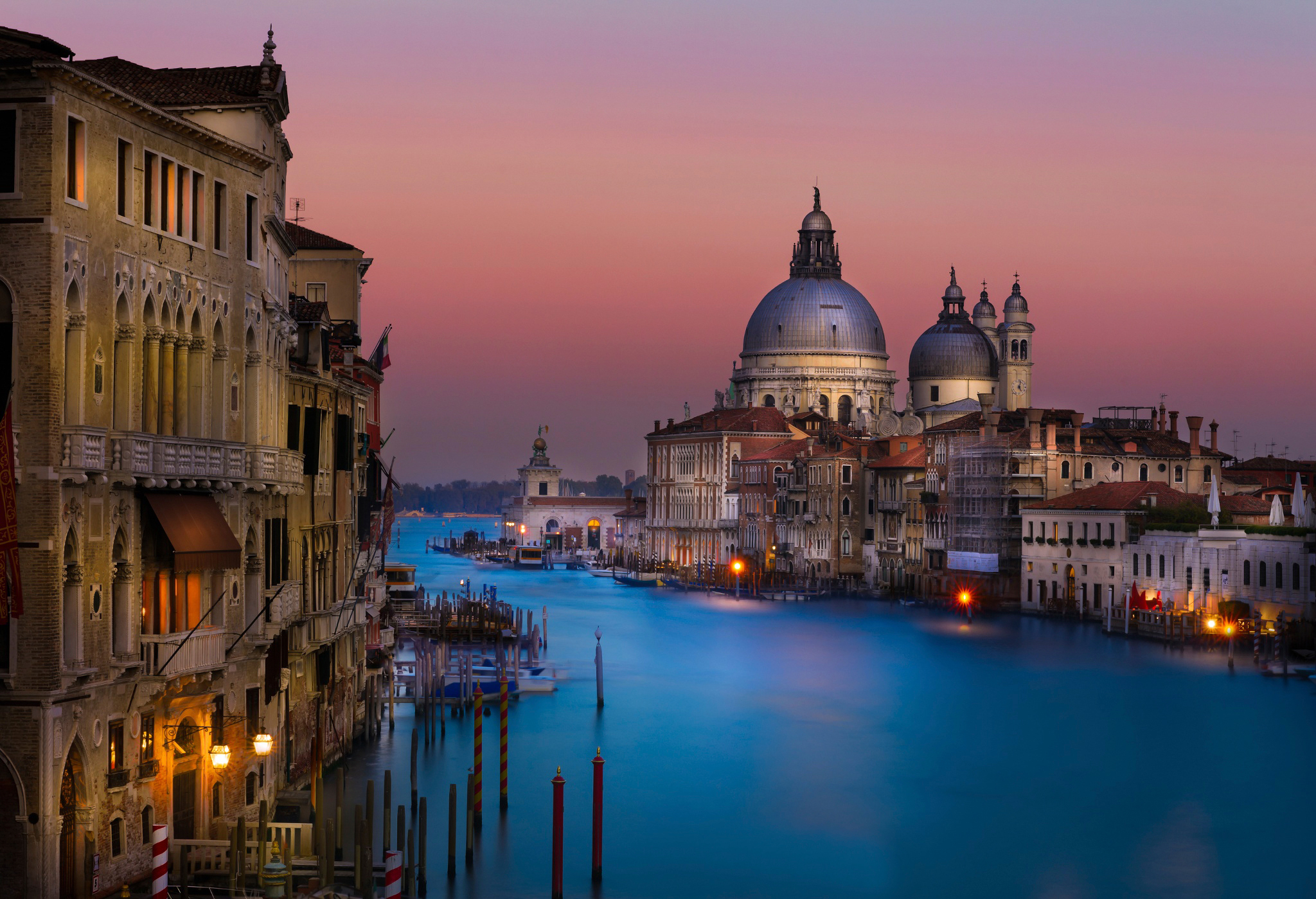 Evening Grand Canal Man Made Night Venice 2048x1399
