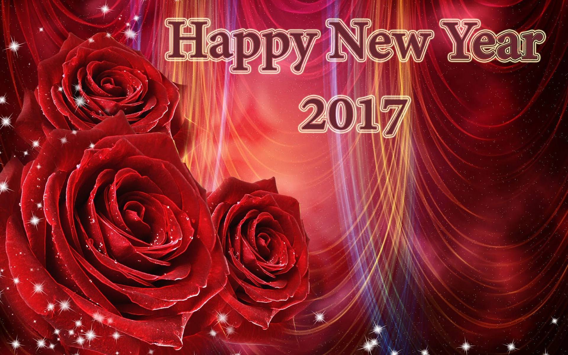 Holiday New Year New Year 2017 Red Rose Rose 1920x1200