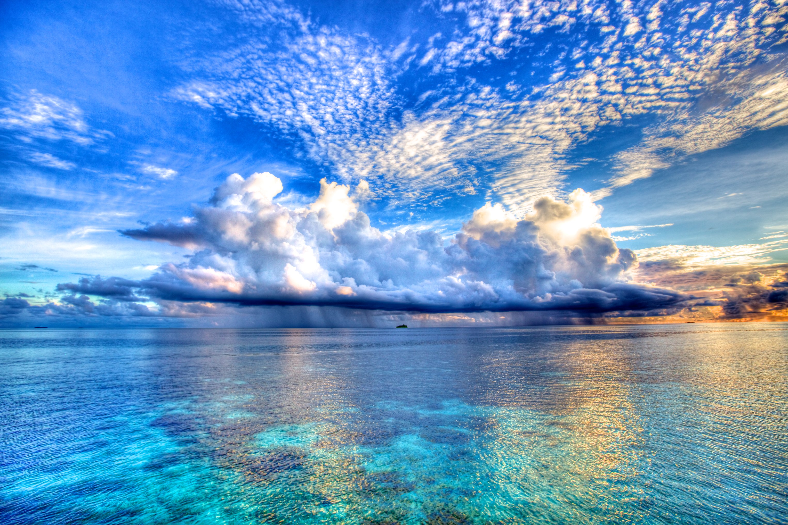 Cloud Horizon Maldives Nature Ocean Sky Water 3054x2037
