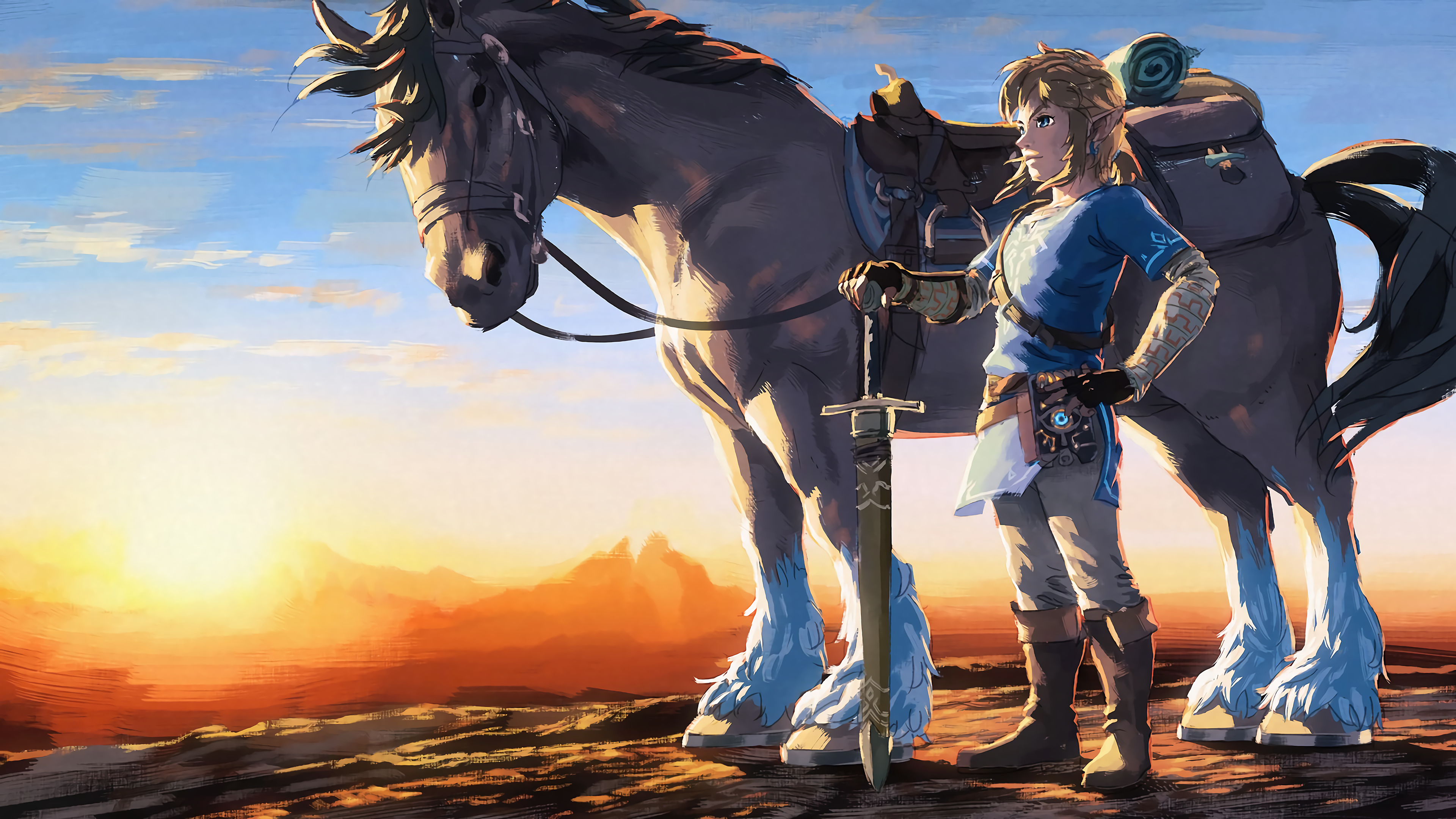 Horse Link The Legend Of Zelda Breath Of The Wild 3840x2160