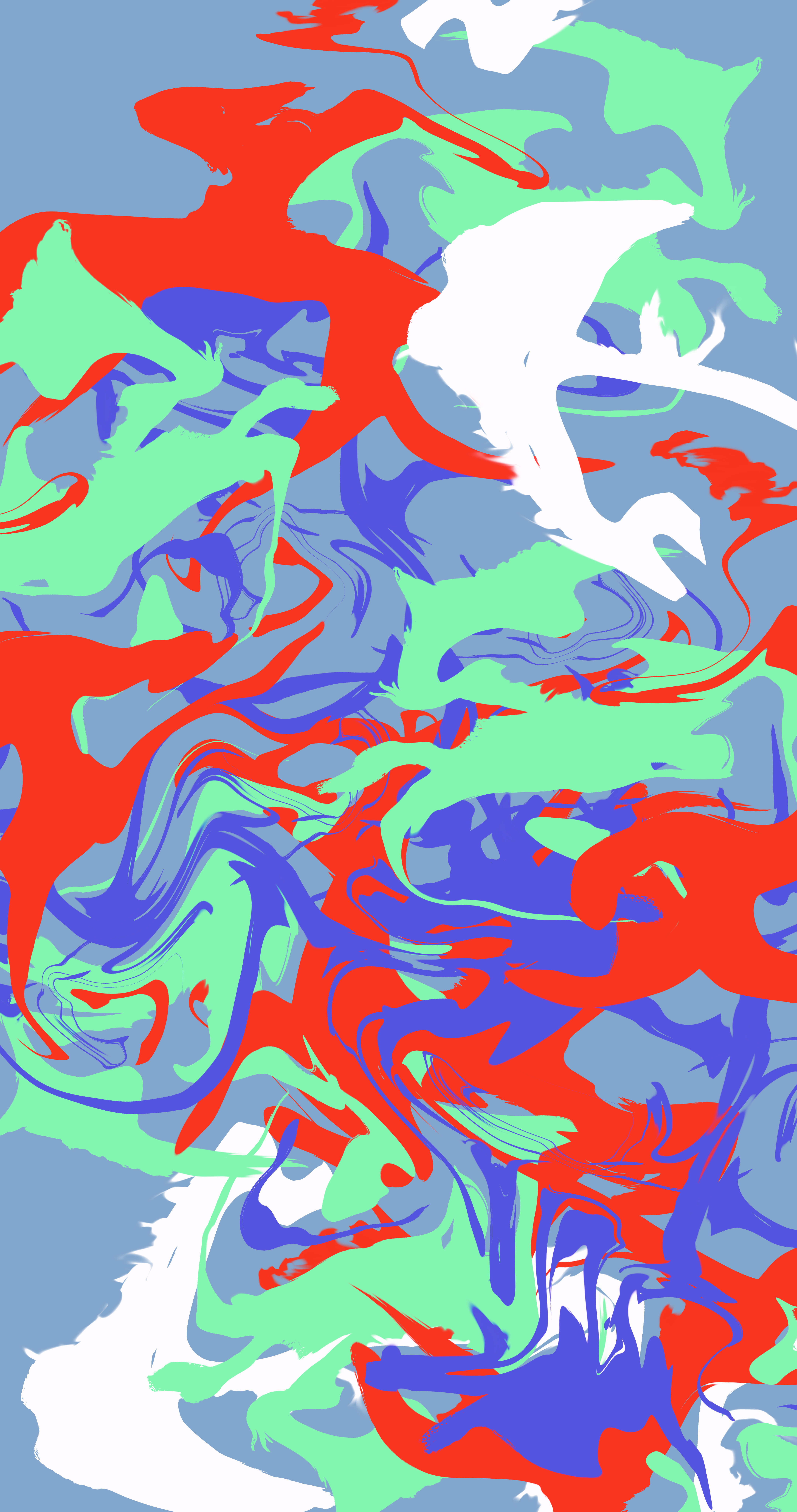 Vertical Brush Colorful Abstract Pastel Shards Artwork Digital Art Fluid 4320x8192