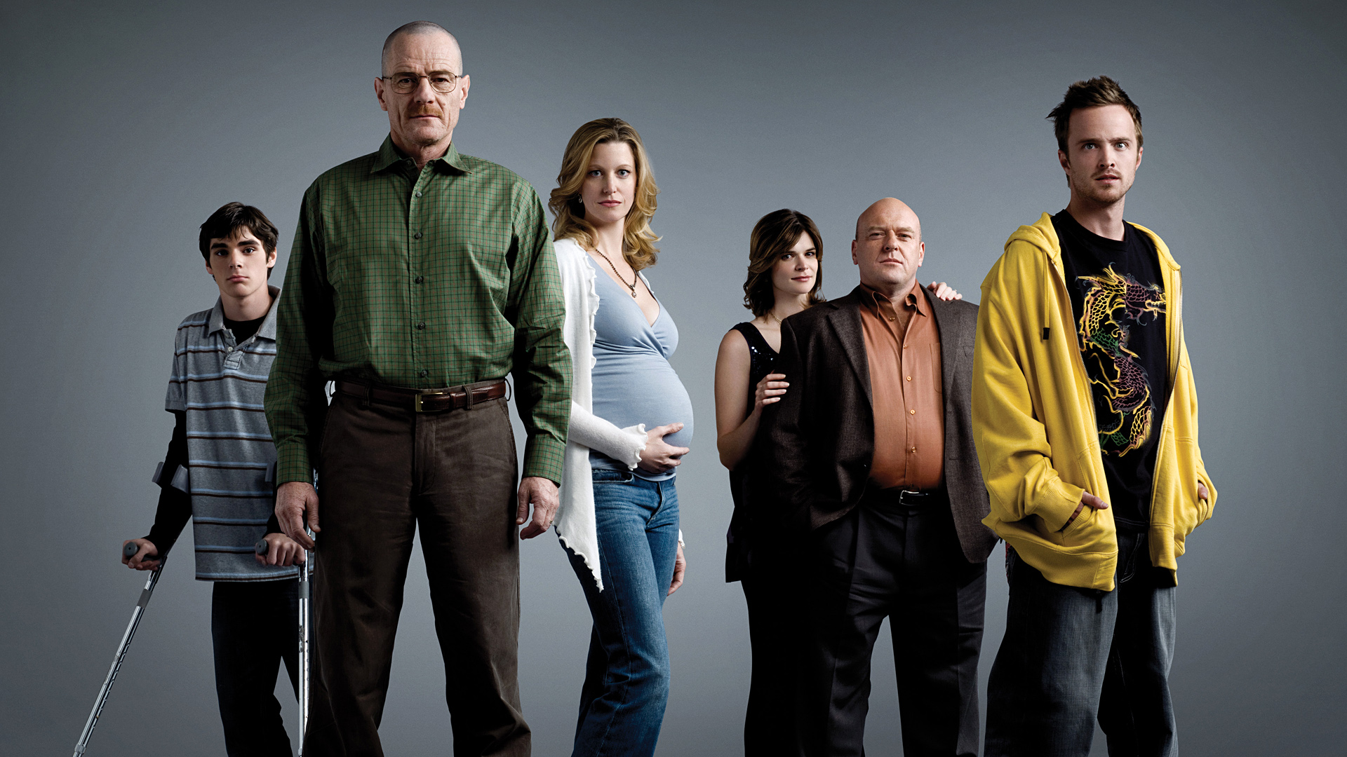 Aaron Paul Anna Gunn Betsy Brandt Bryan Cranston Dean Norris Hank Schrader Jesse Pinkman Marie Schra 1920x1080